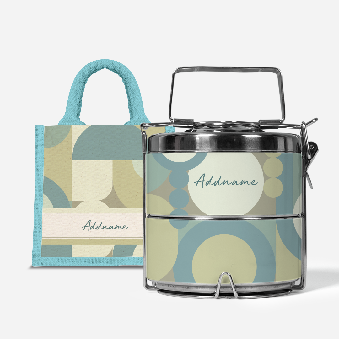 Ryn Series - Pandan - Lunch Tote Bag with Two-Tier Tiffin Carrier