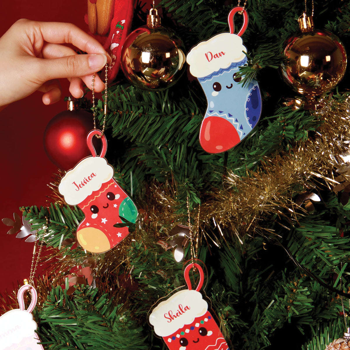 Christmas Acrylic  Xmas Hanging Christmas Sock Ornament/Keychain