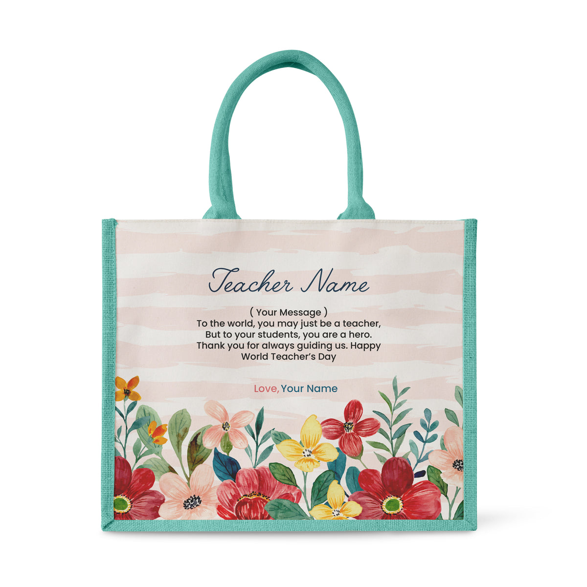Watercolour Flower Series 2 - Jute Tote Bag