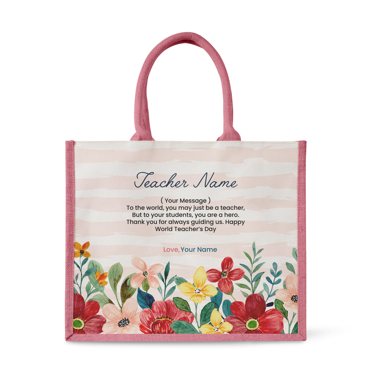 Watercolour Flower Series 2 - Jute Tote Bag