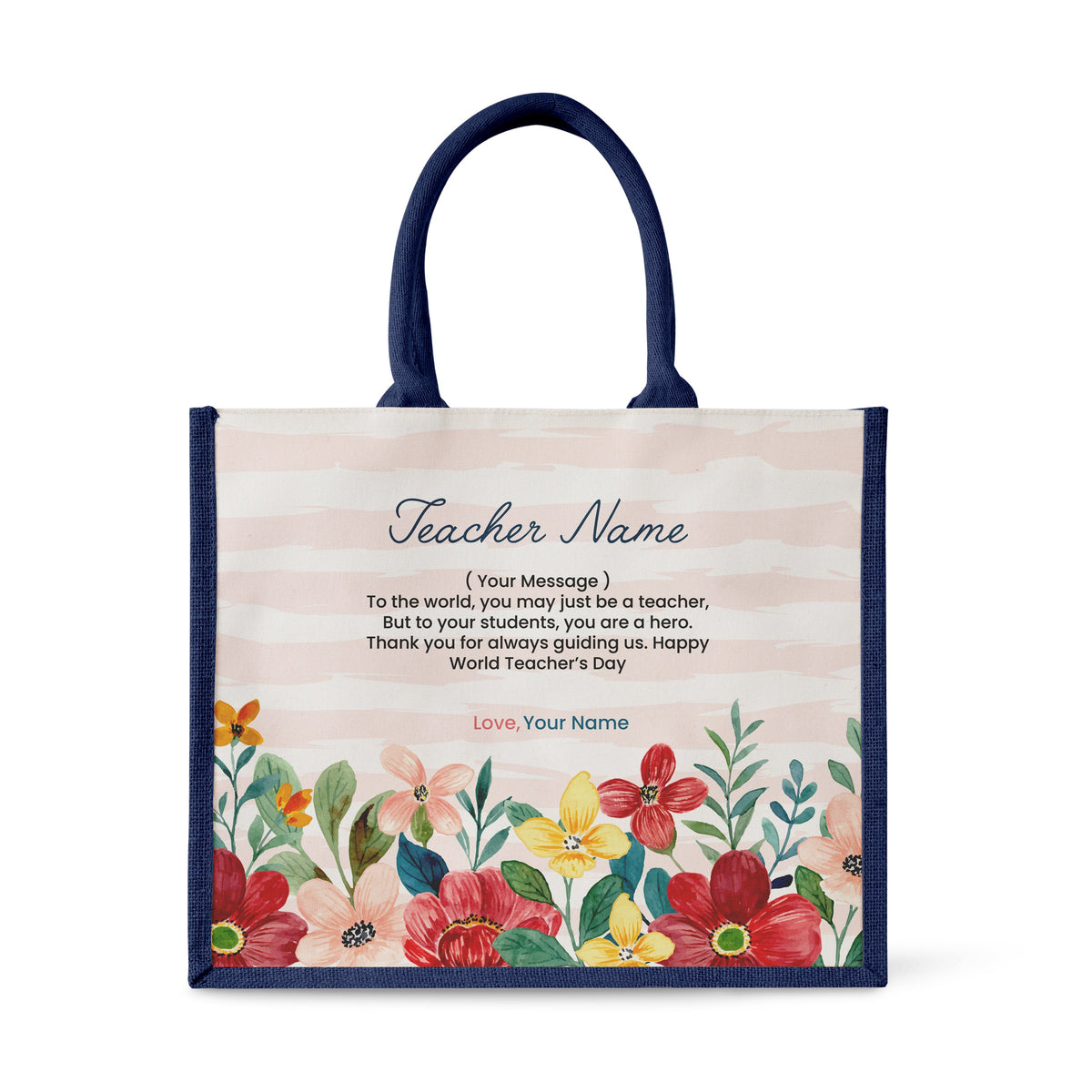 Watercolour Flower Series 2 - Jute Tote Bag