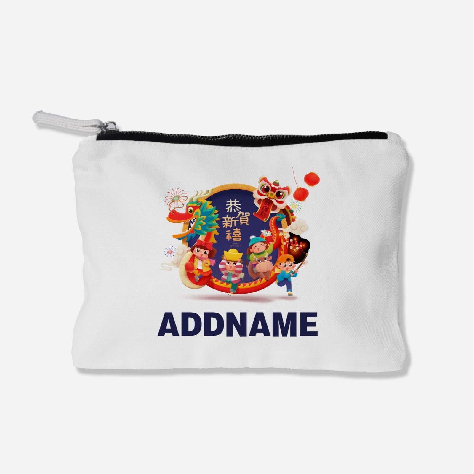 CNY Dragon Emblem Zipper Pouch