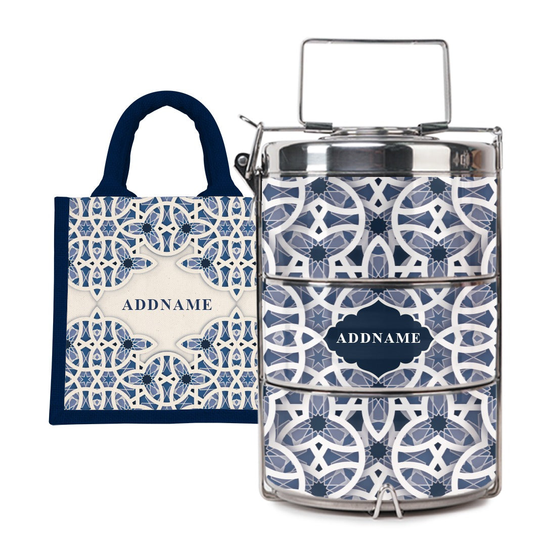 Ratu Series - Lunch Tote Bag with Three-Tier Tiffin Carrier