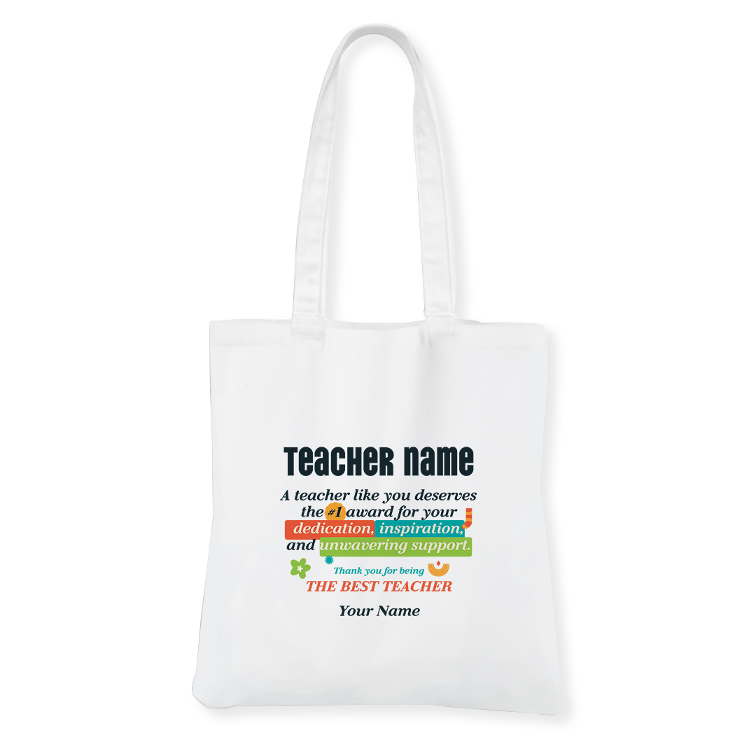 #1 Teacher Canvas Bag