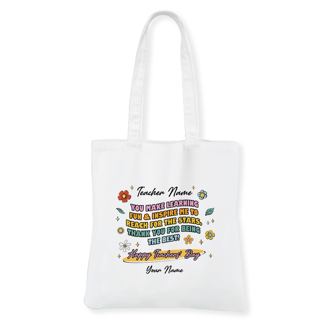 Reach for The Stars Quote Canvas Bag