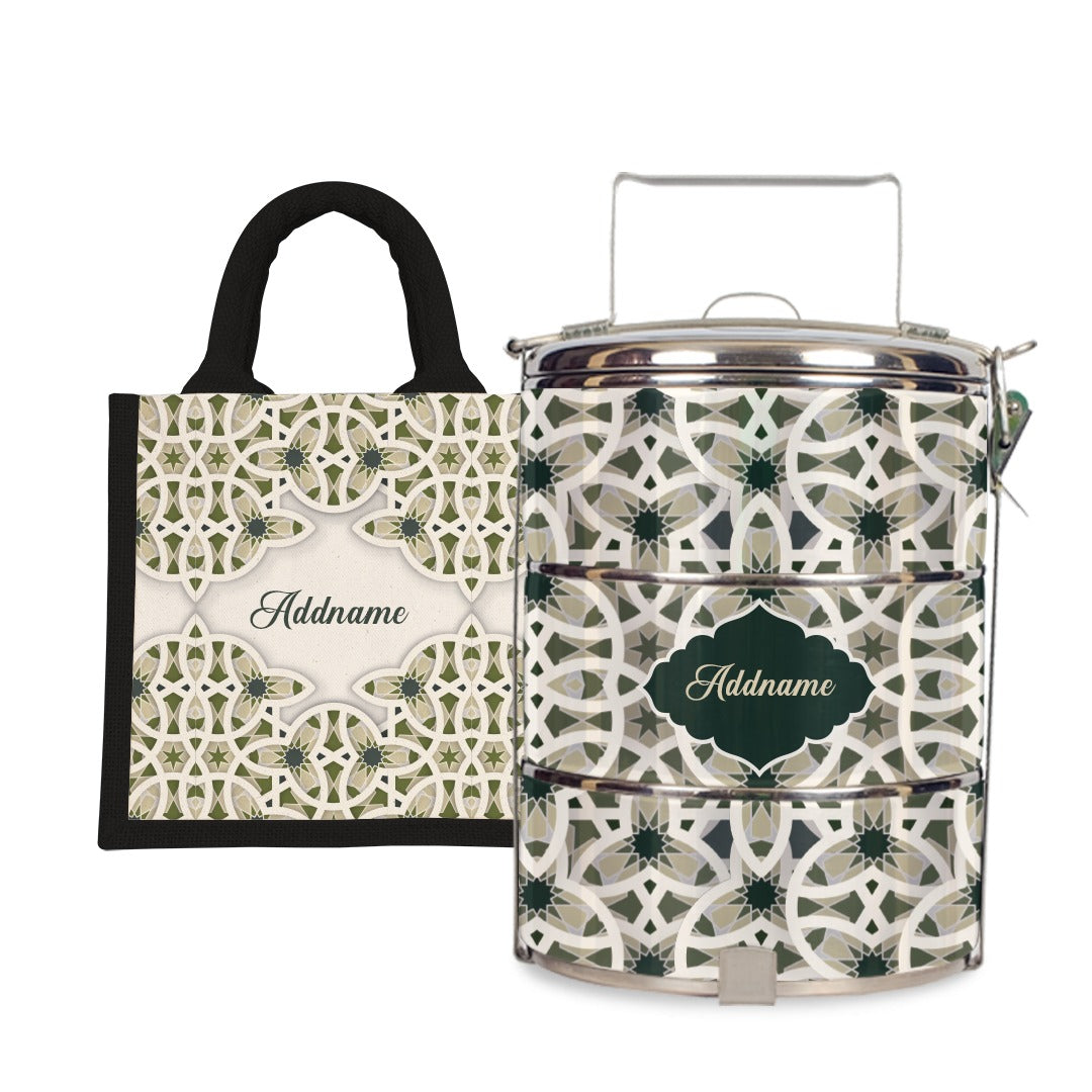 Ratu Series - Lunch Tote Bag with Three-Tier Tiffin Carrier