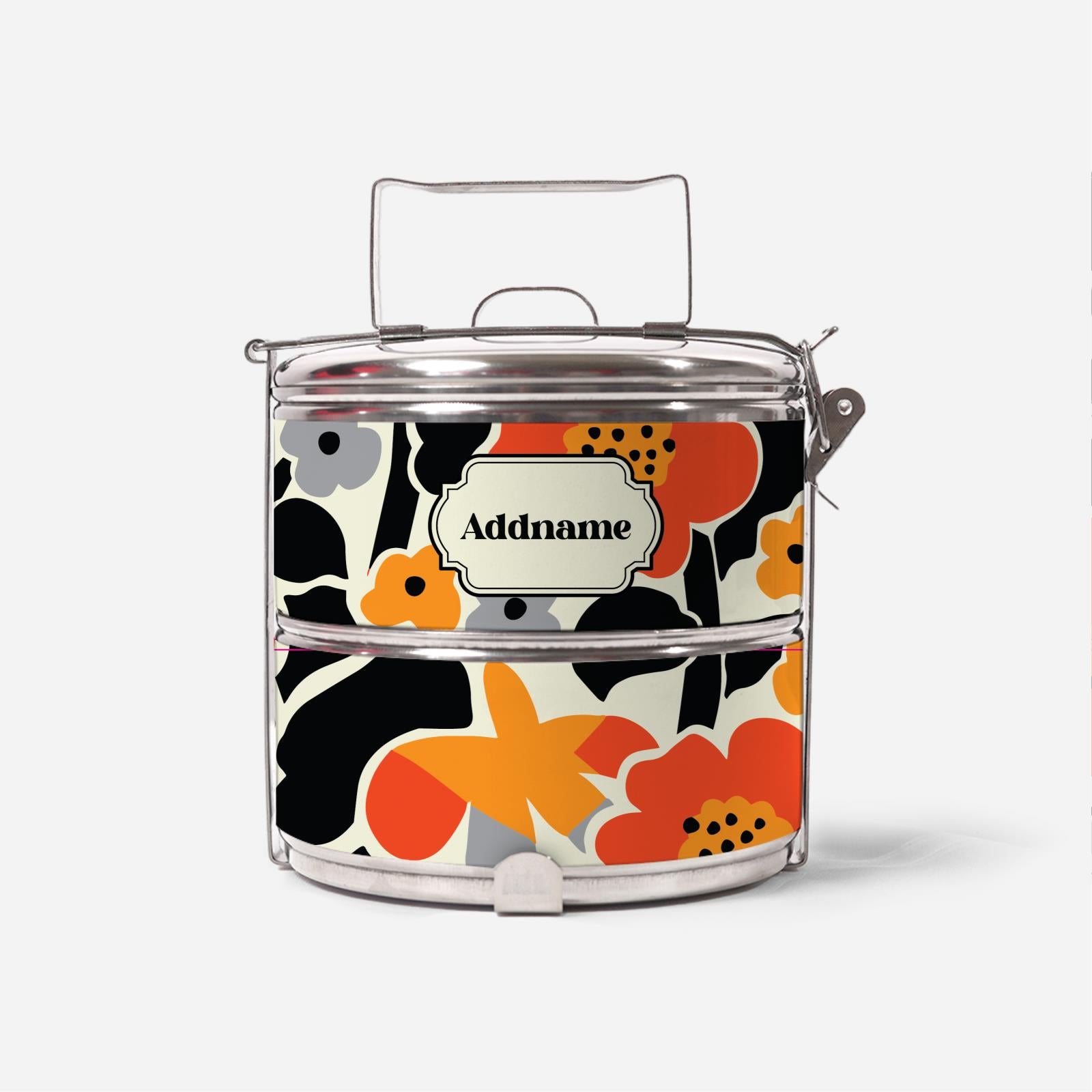 Navian Series - Black Two Tier Tiffin Carrier Hustle Bright