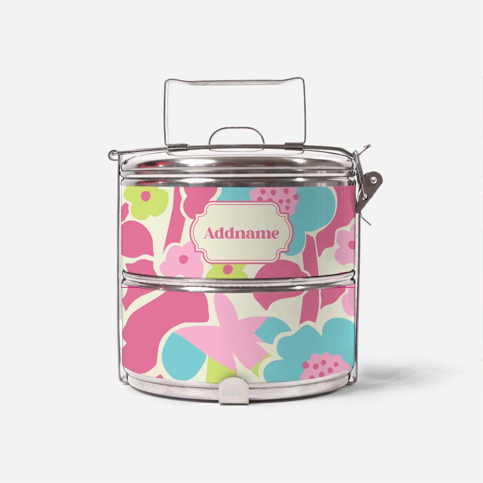 Navian Series - Pink Two Tier Tiffin Carrier Hustle Bright