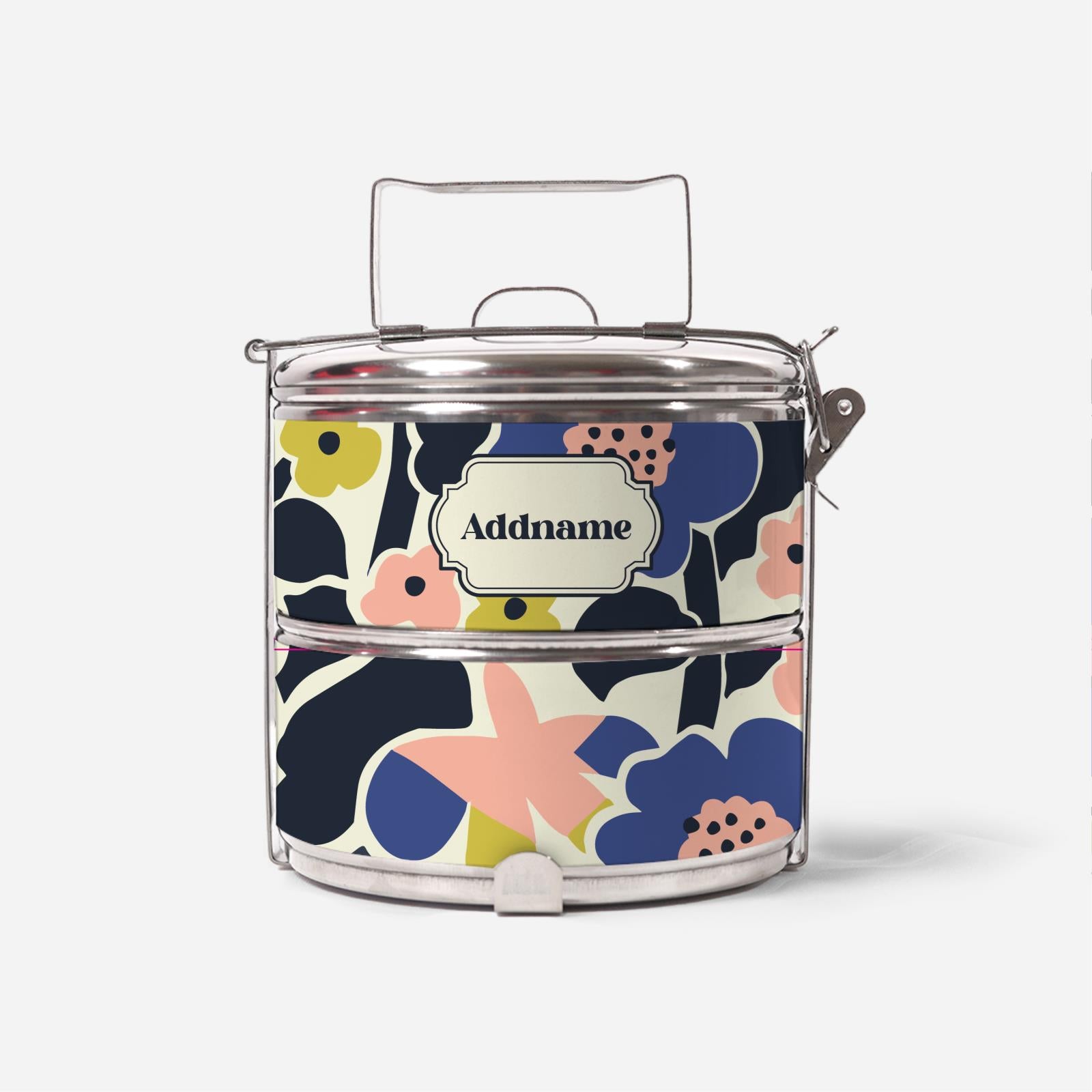 Navian Series - Navy Blue Two Tier Tiffin Carrier Hustle Bright