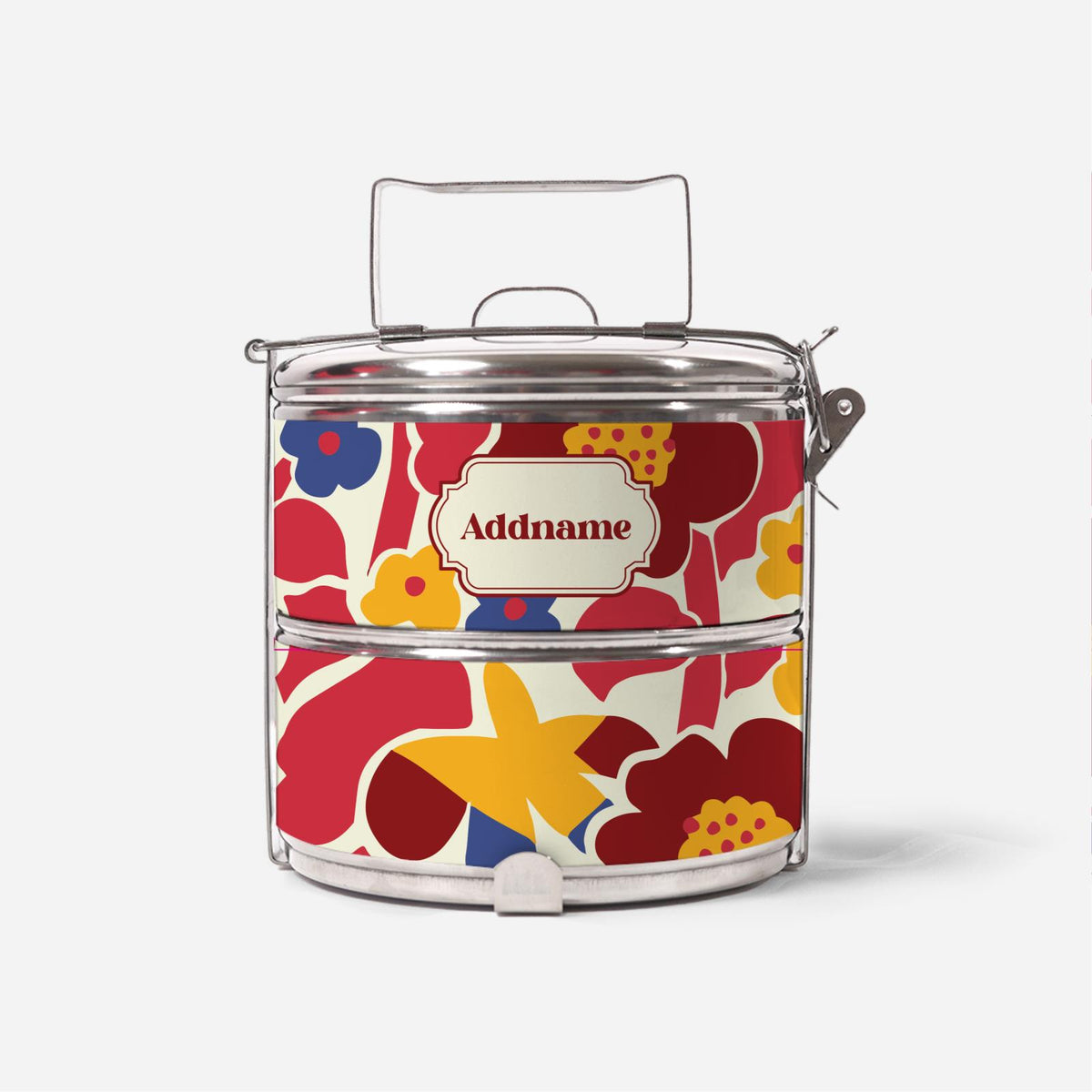 Navian Series - Red Two Tier Tiffin Carrier Hustle Bright