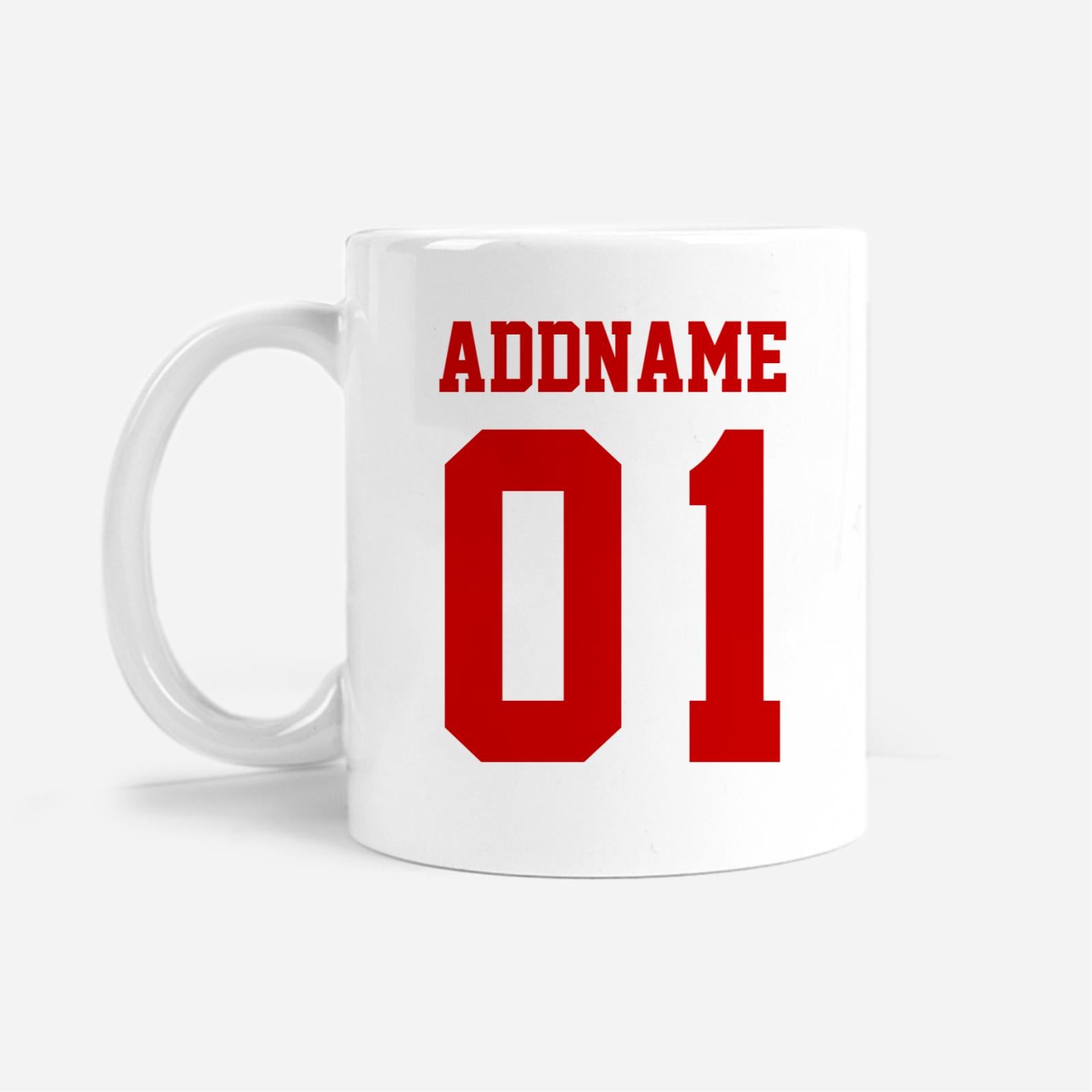 Manchester United Football Fan Mug Personalizable with Name and Number