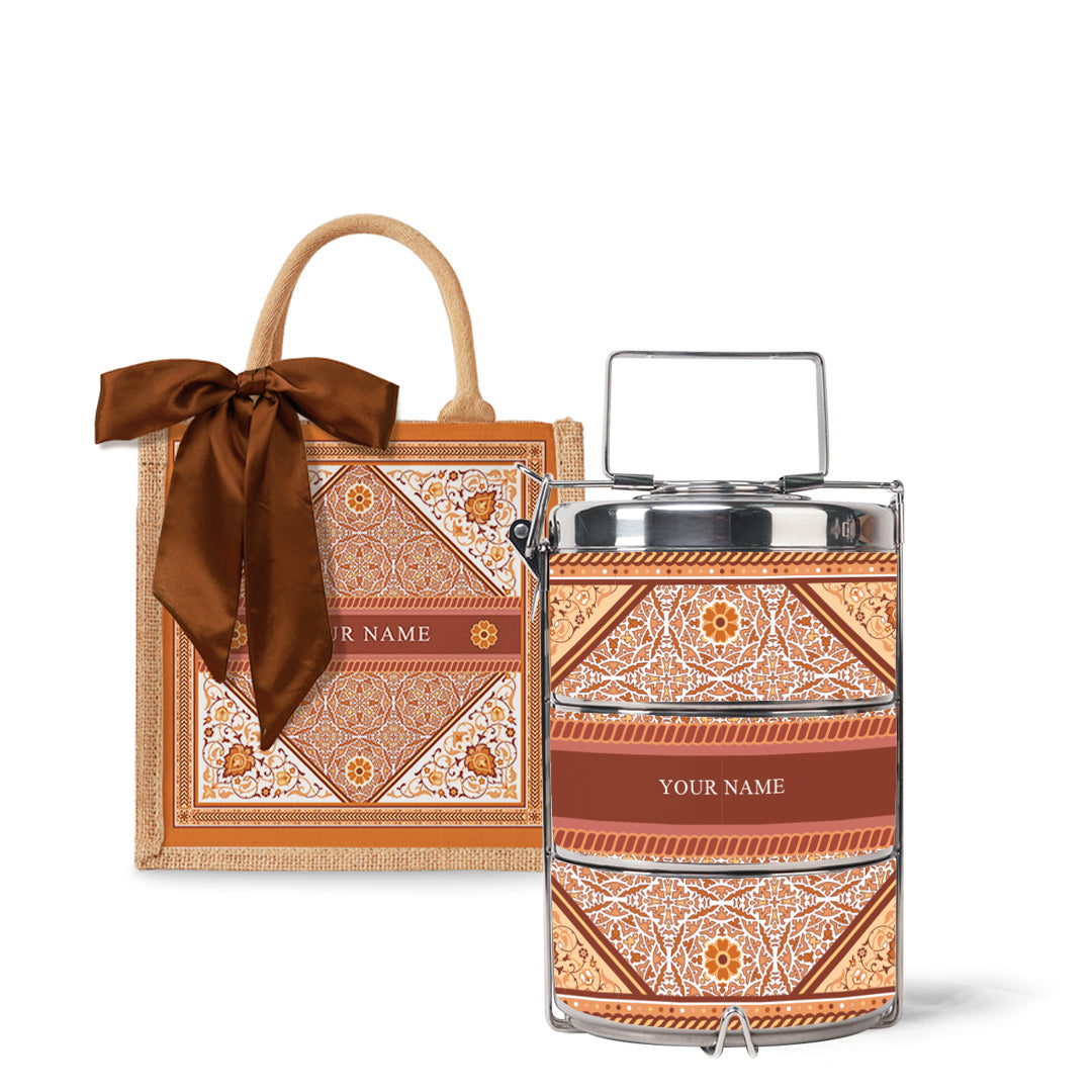 Floral - Lunch Tote Bag with Tiffin Carrier