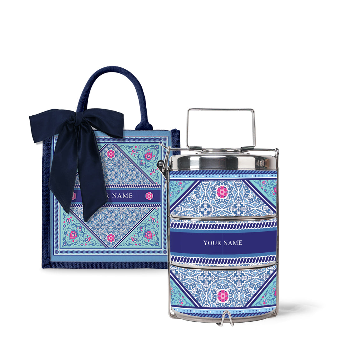 Floral - Lunch Tote Bag with Tiffin Carrier