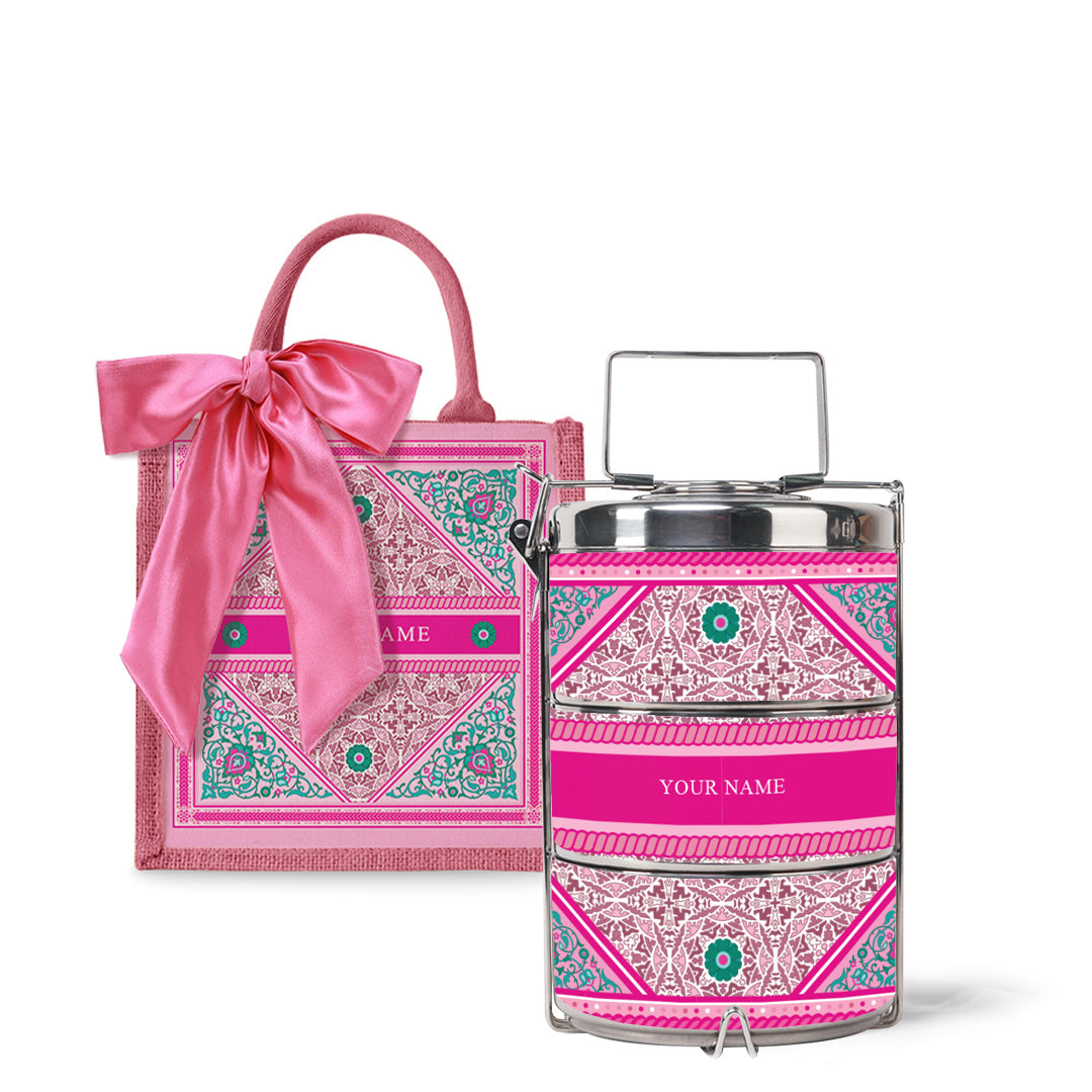 Floral - Lunch Tote Bag with Tiffin Carrier