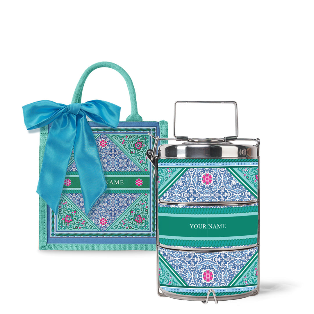 Floral - Lunch Tote Bag with Tiffin Carrier