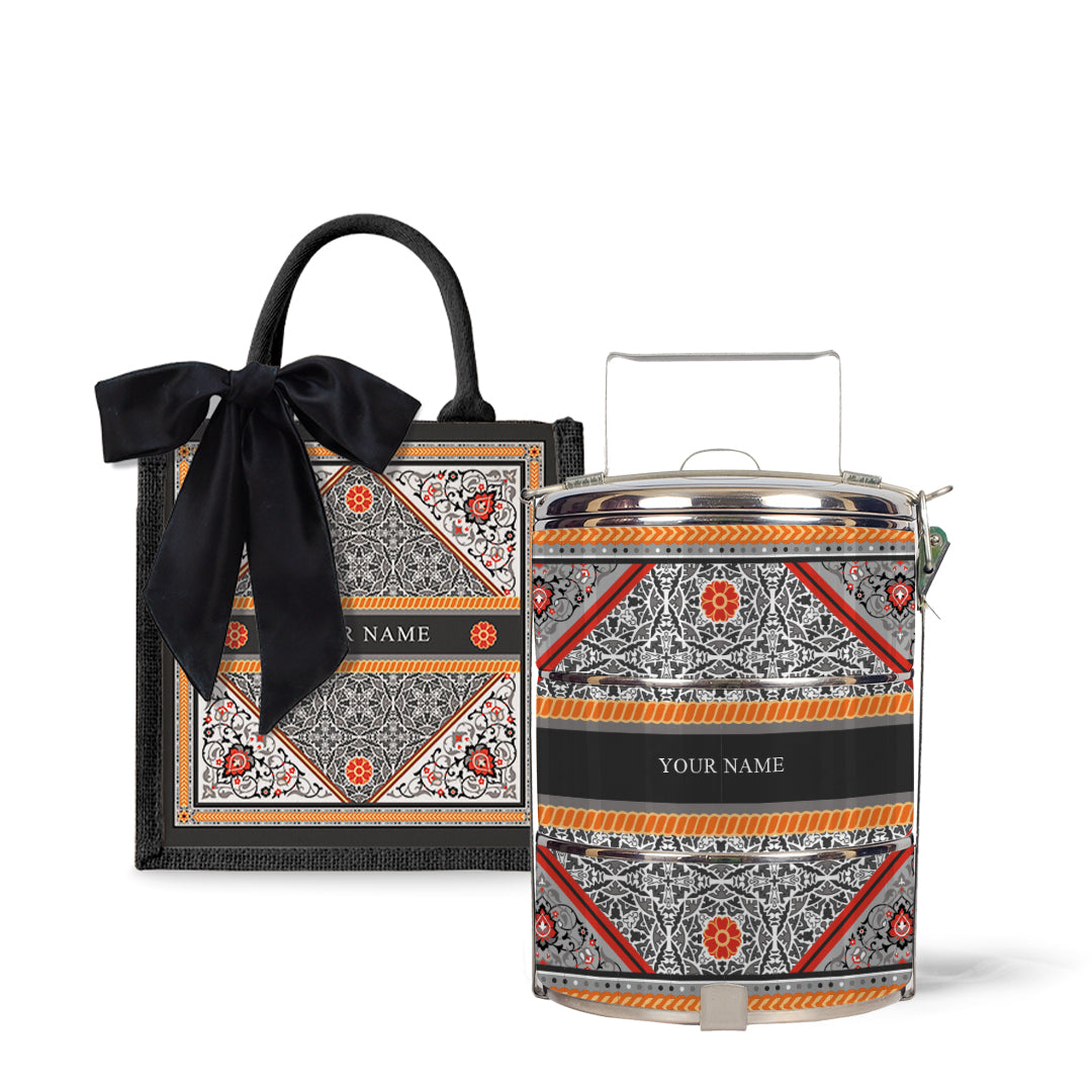Floral - Lunch Tote Bag with Tiffin Carrier