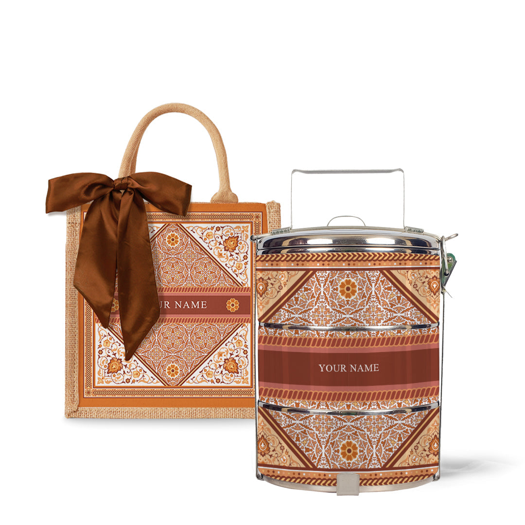 Floral - Lunch Tote Bag with Tiffin Carrier