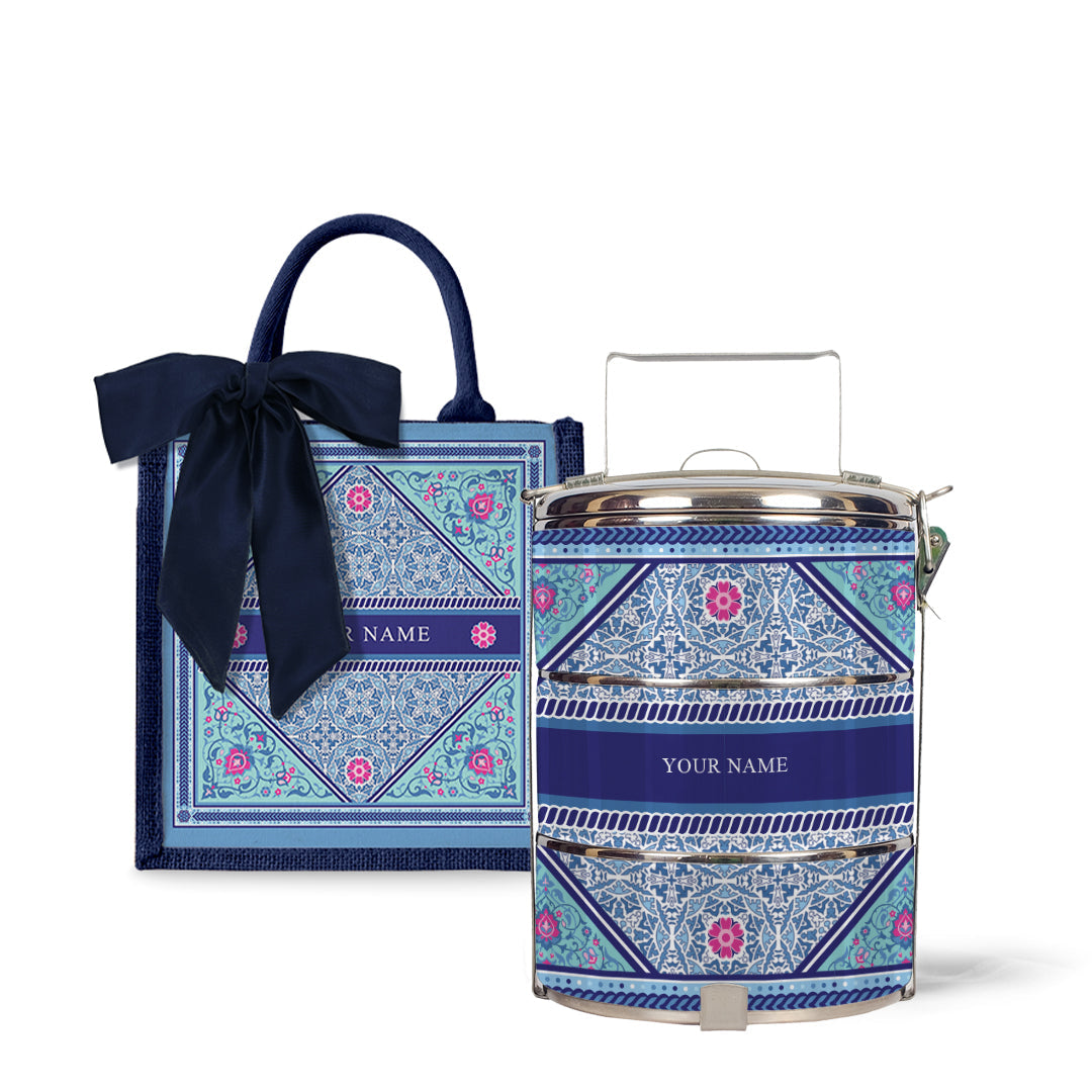 Floral - Lunch Tote Bag with Tiffin Carrier