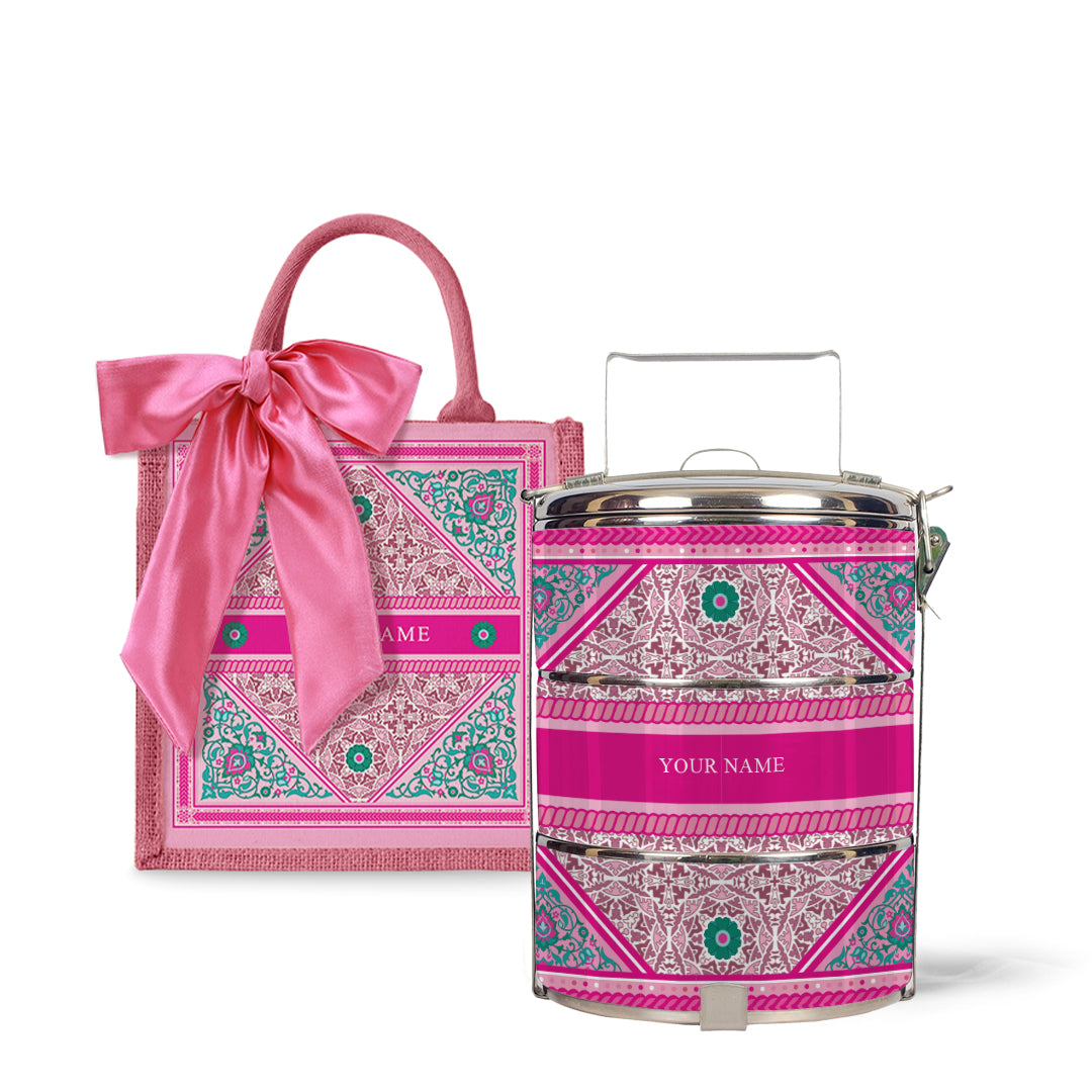 Floral - Lunch Tote Bag with Tiffin Carrier