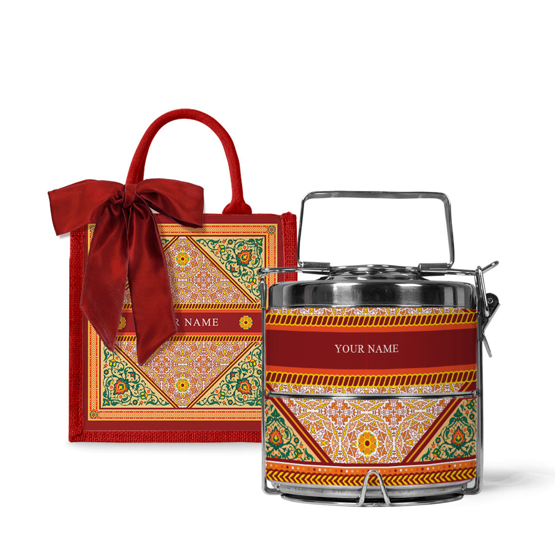 Floral - Lunch Tote Bag with Tiffin Carrier