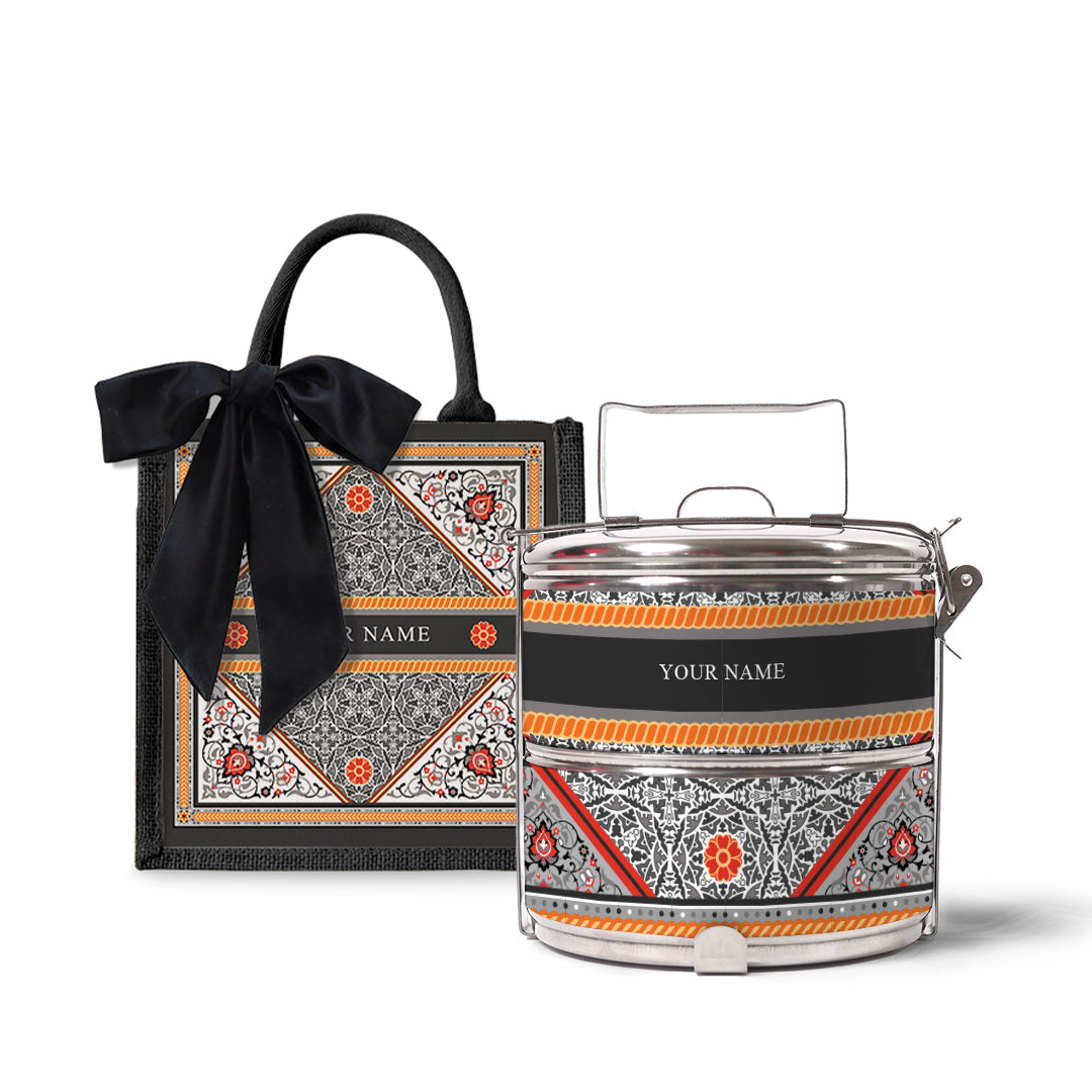 Floral - Lunch Tote Bag with Tiffin Carrier