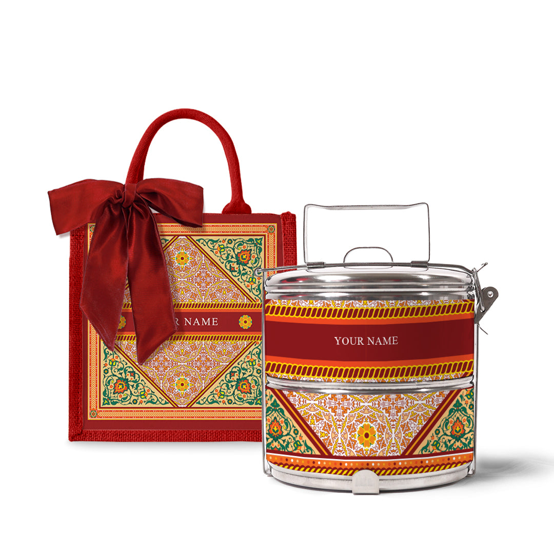 Floral - Lunch Tote Bag with Tiffin Carrier