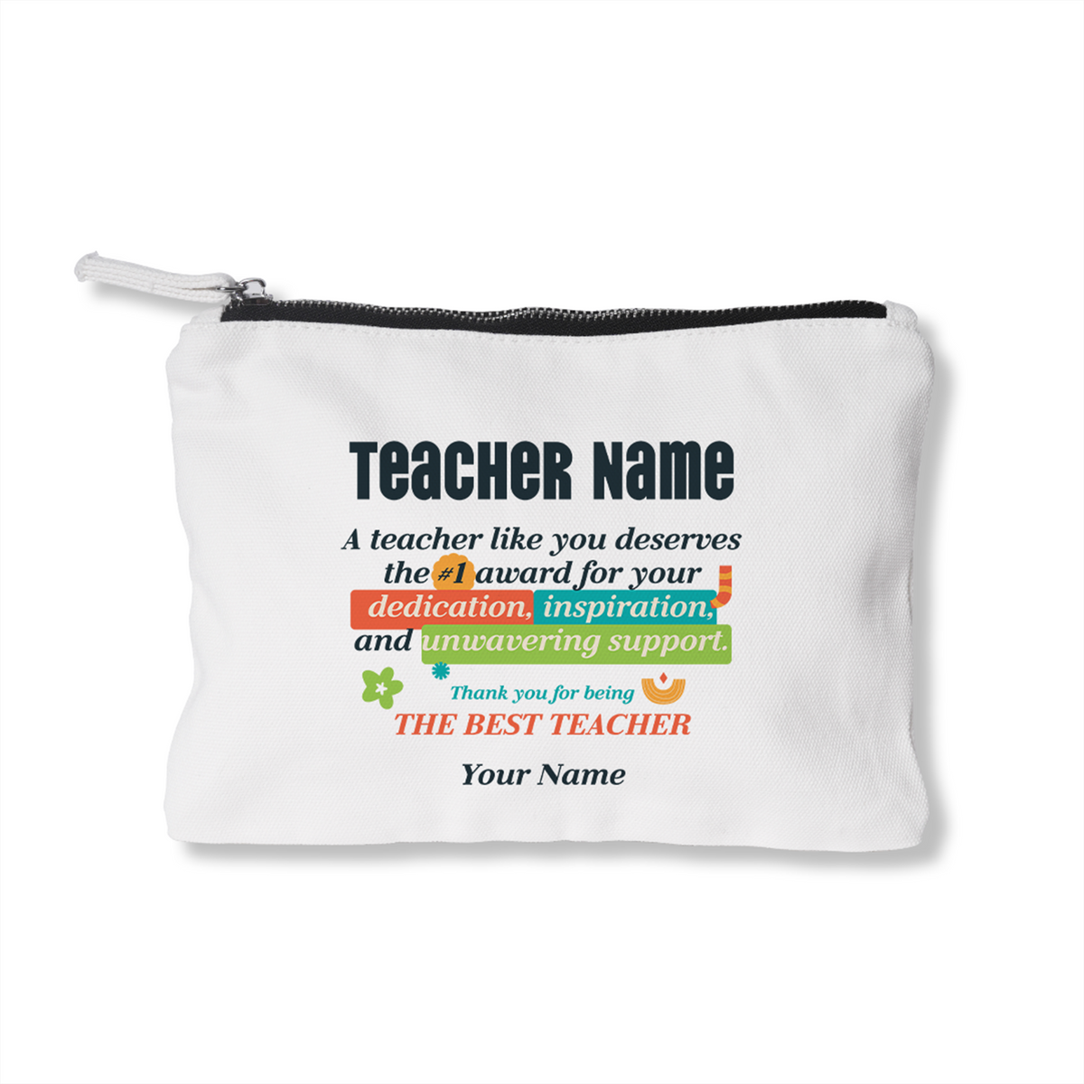 #1 Teacher Zipper Pouch