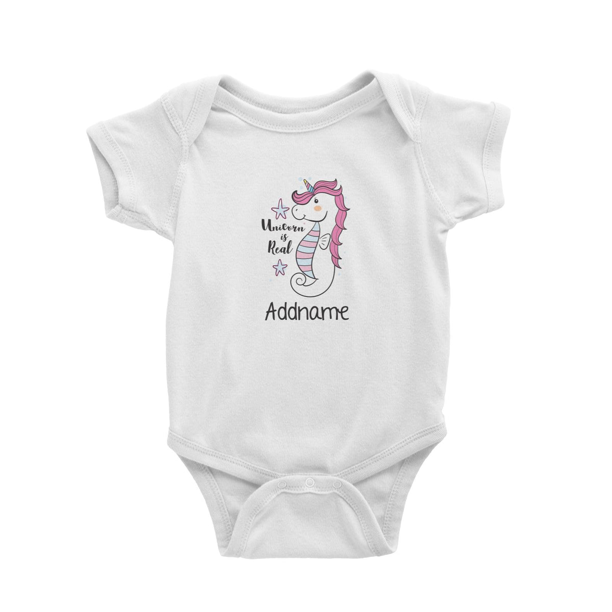 Cool Cute Unicorn Unicorn Is Real Unicorn Seahorse Addname Baby Romper