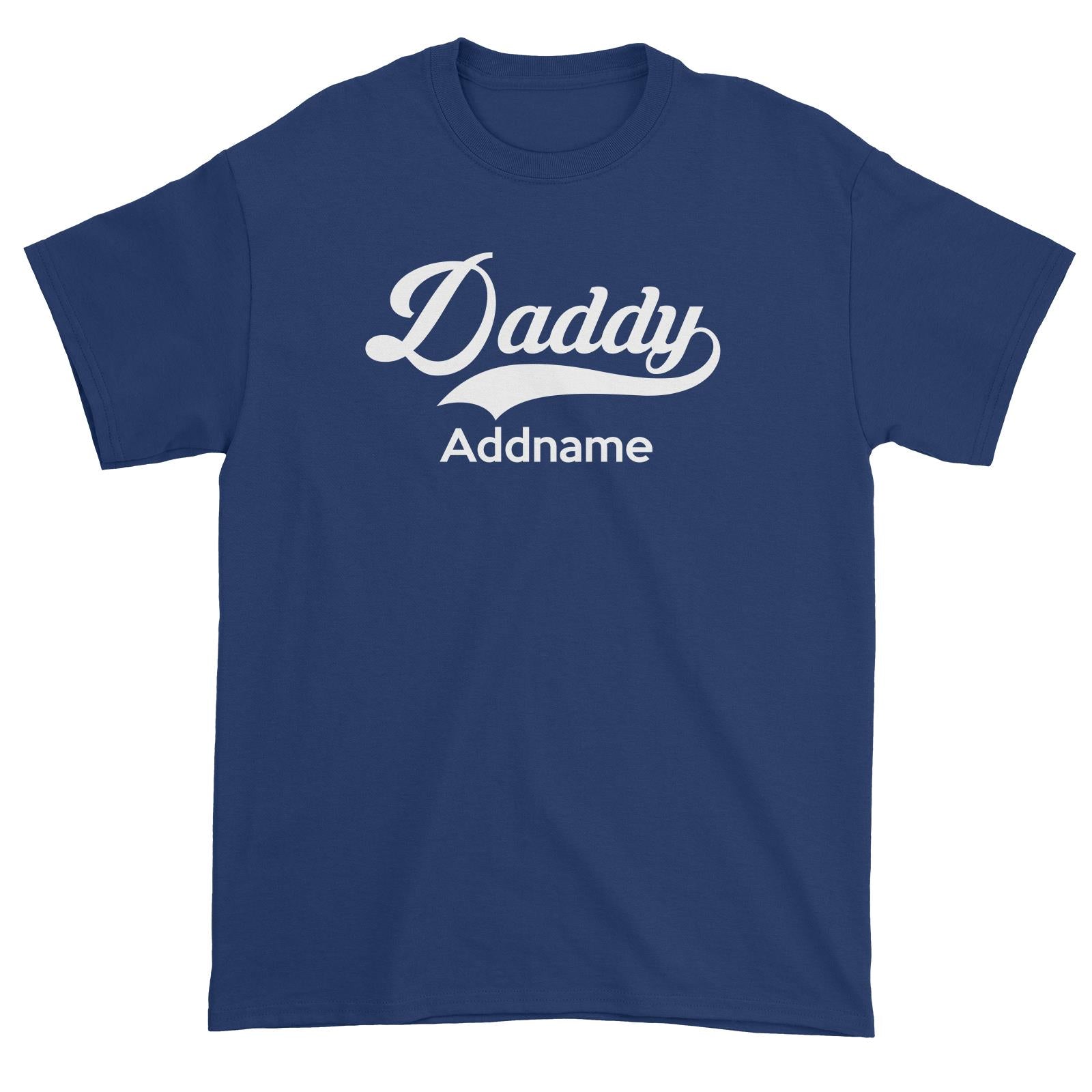 Retro Daddy Addname Unisex T-Shirt  Matching Family Personalizable Designs