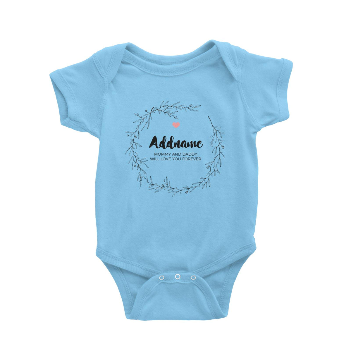 Doodle Wreath Personalizable with Name and Text Baby Romper