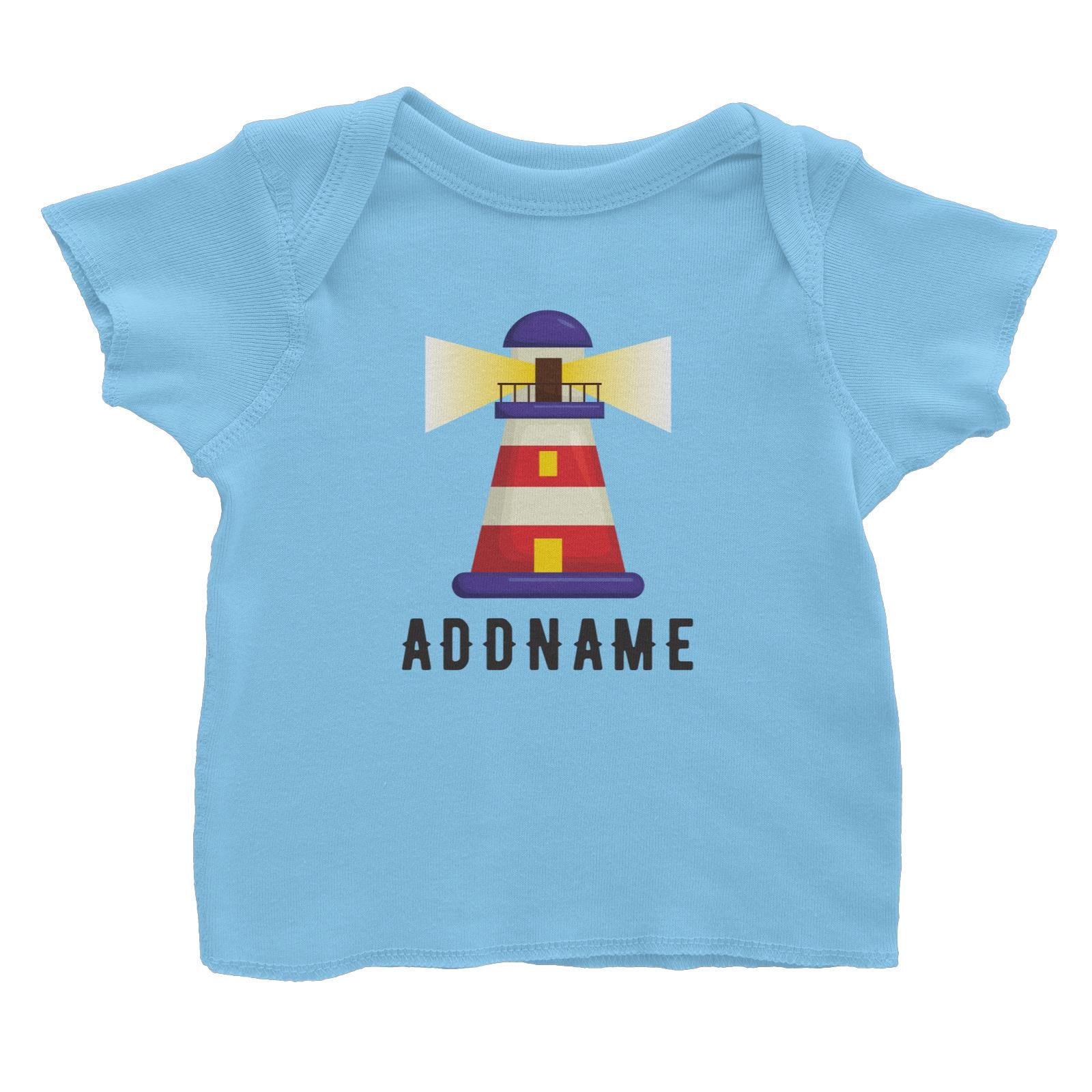 Birthday Sailor Lighthouse Addname Baby T-Shirt