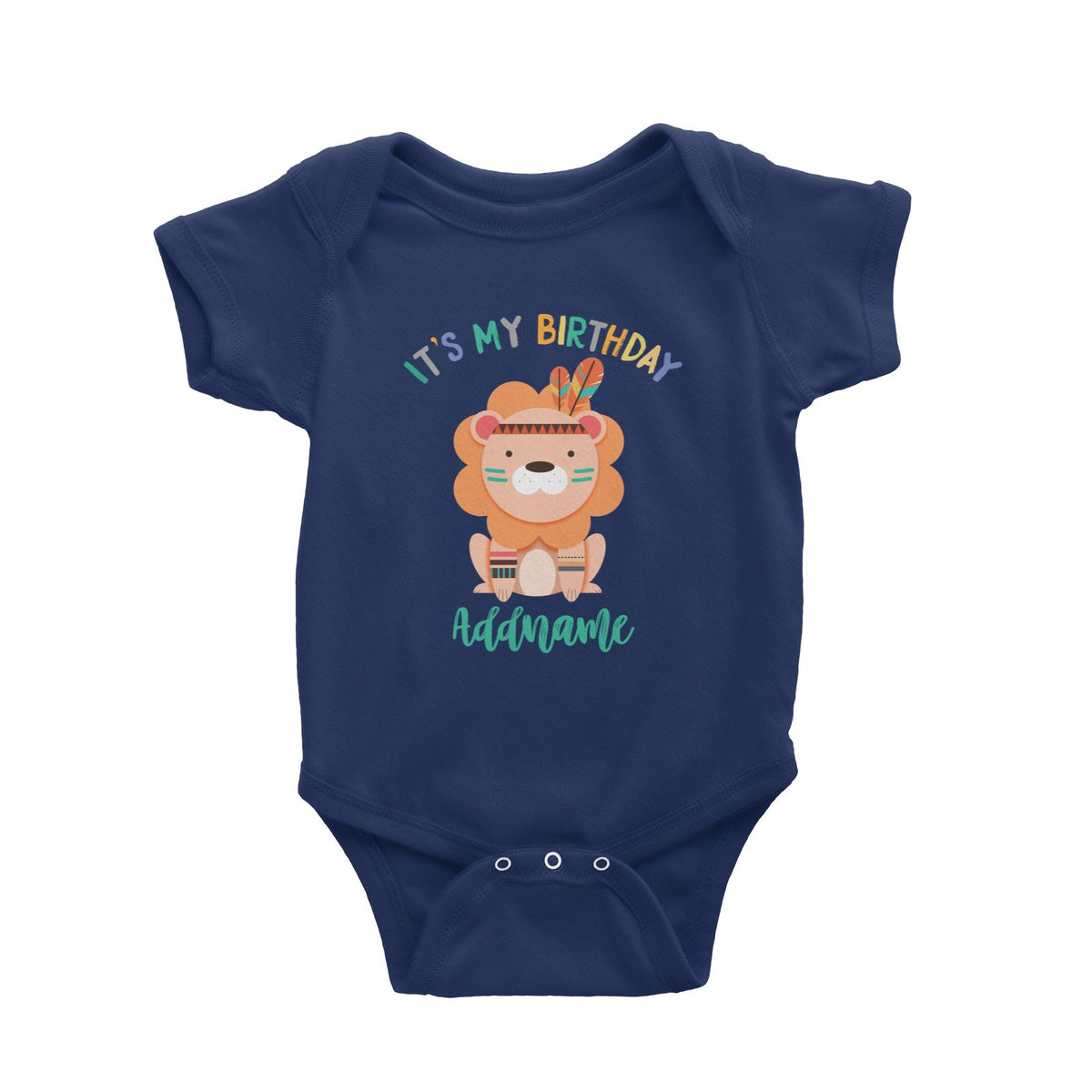 Animal Tribal Birthday Theme Lion Addname Baby Romper