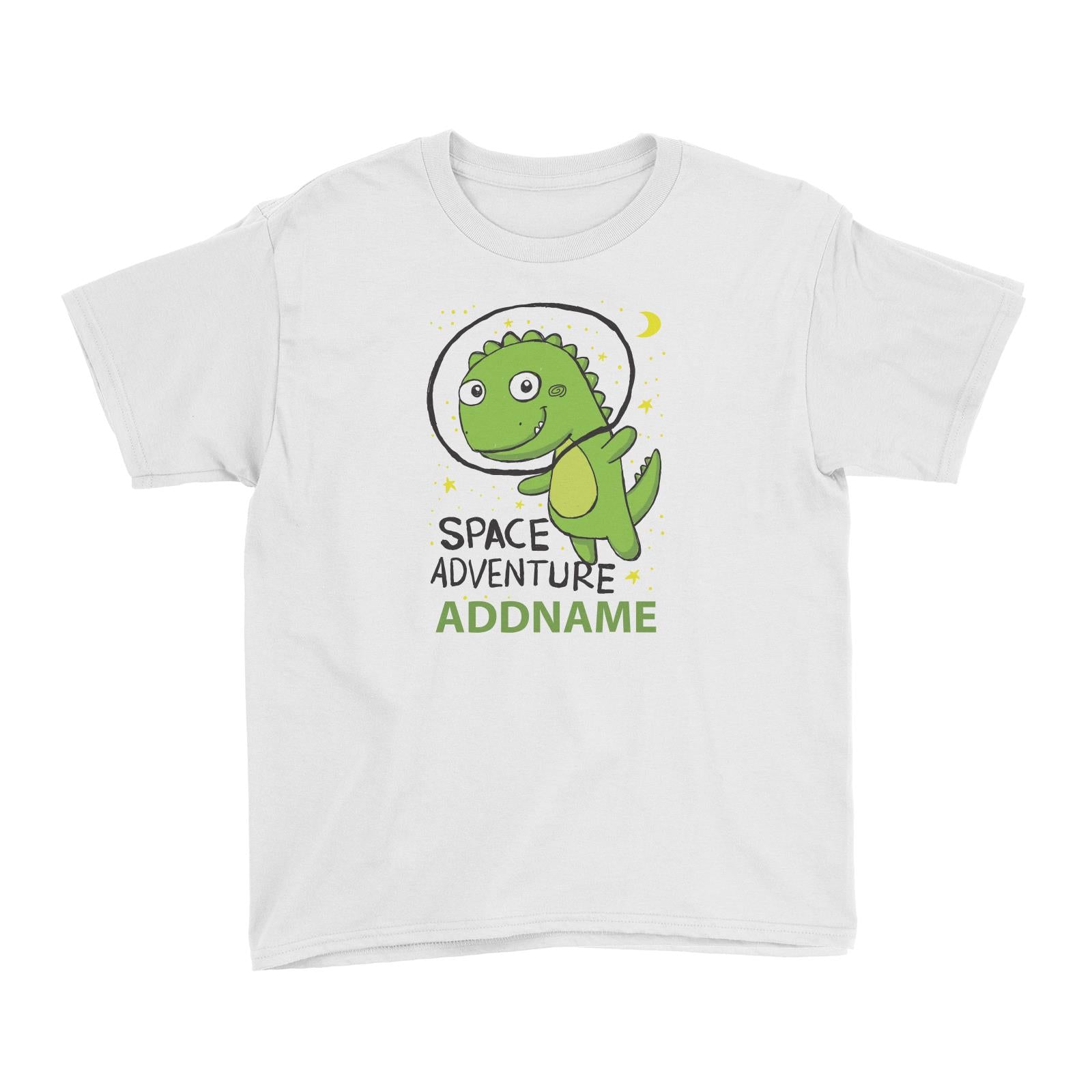 Cool Cute Dinosaur Space Adventure Addname Kid's T-Shirts