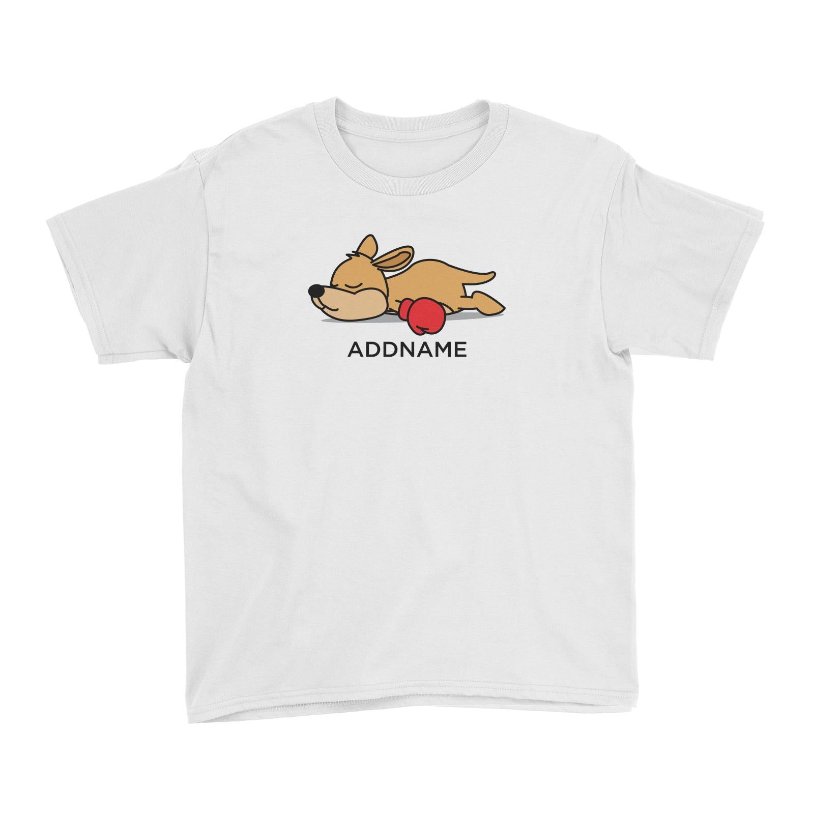 Lazy Kangaroo with Boxing Glove Addname Kid's T-Shirt