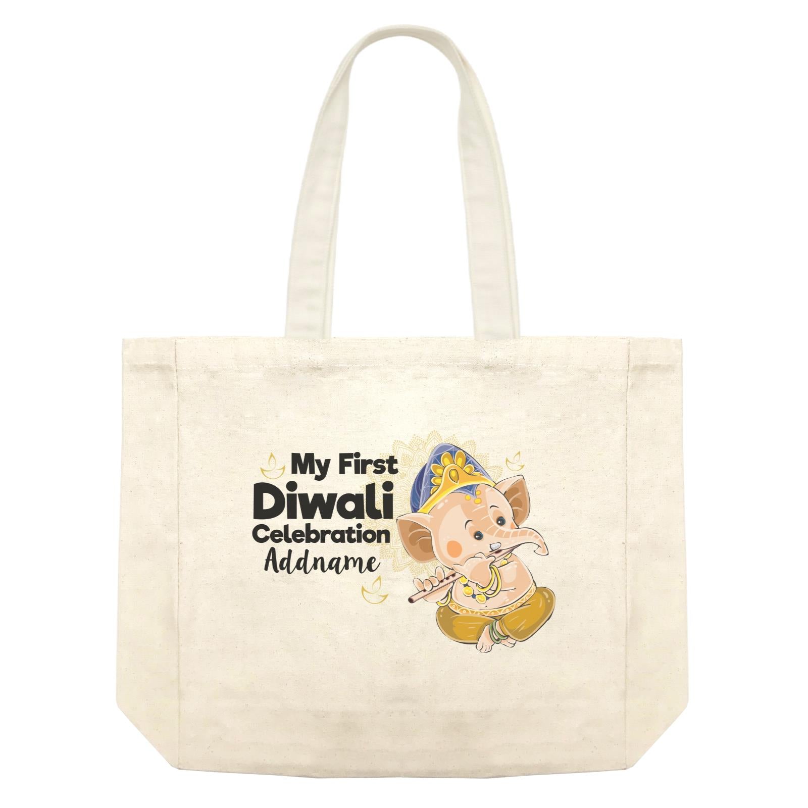 Cute Ganesha My First Diwali Celebration Addname Shopping Bag