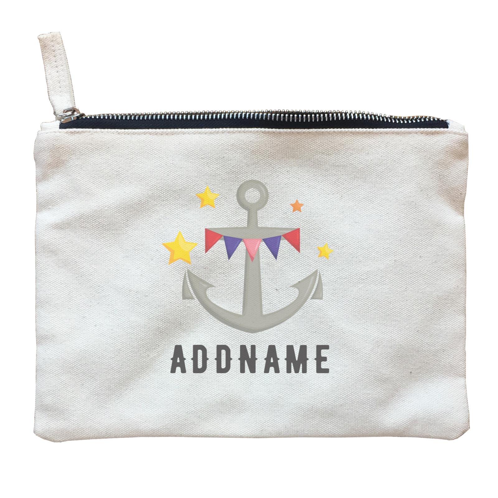 Birthday Sailor Anchor Addname Zipper Pouch