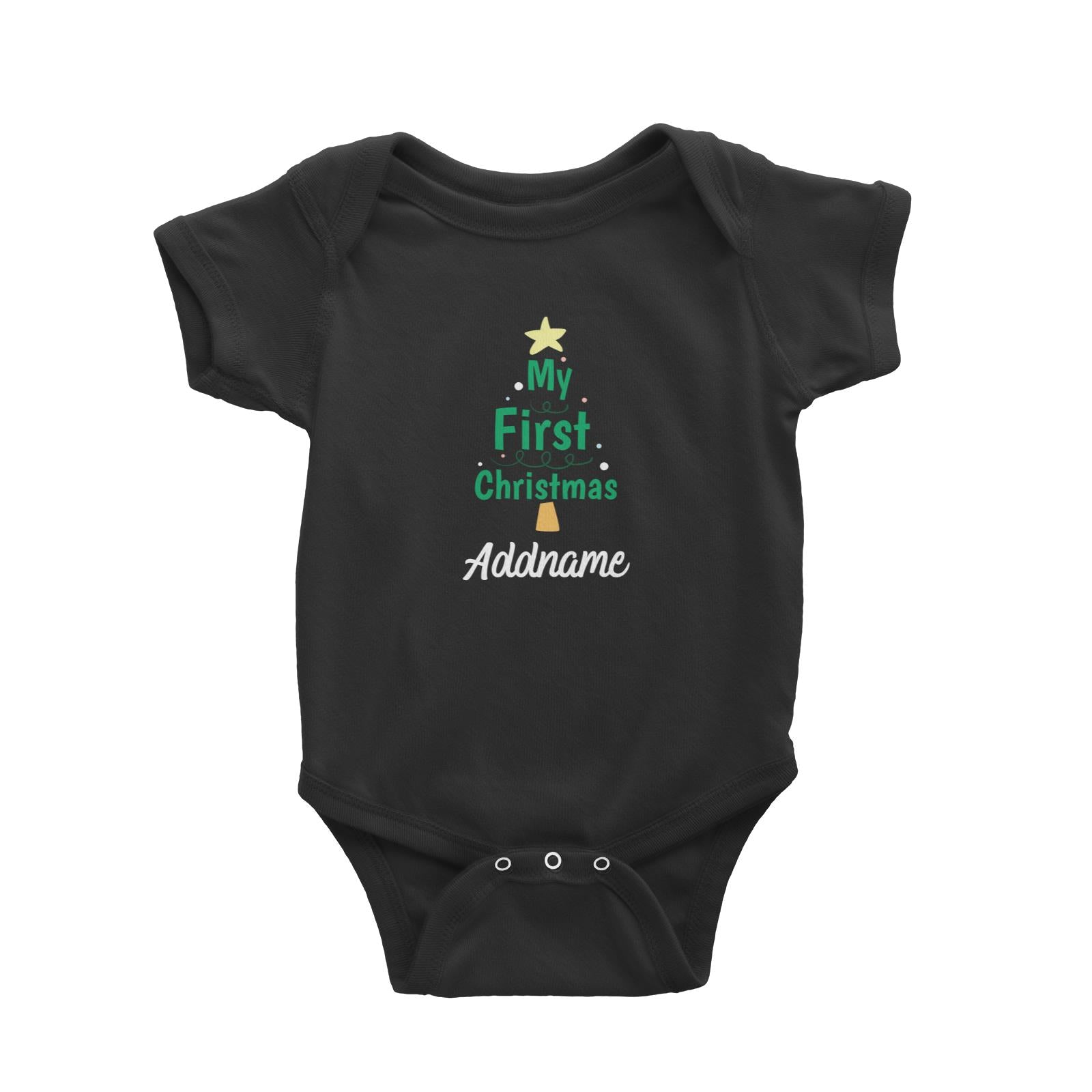 Christmas Series My First Christmas Christmas Tree Typography Baby Romper