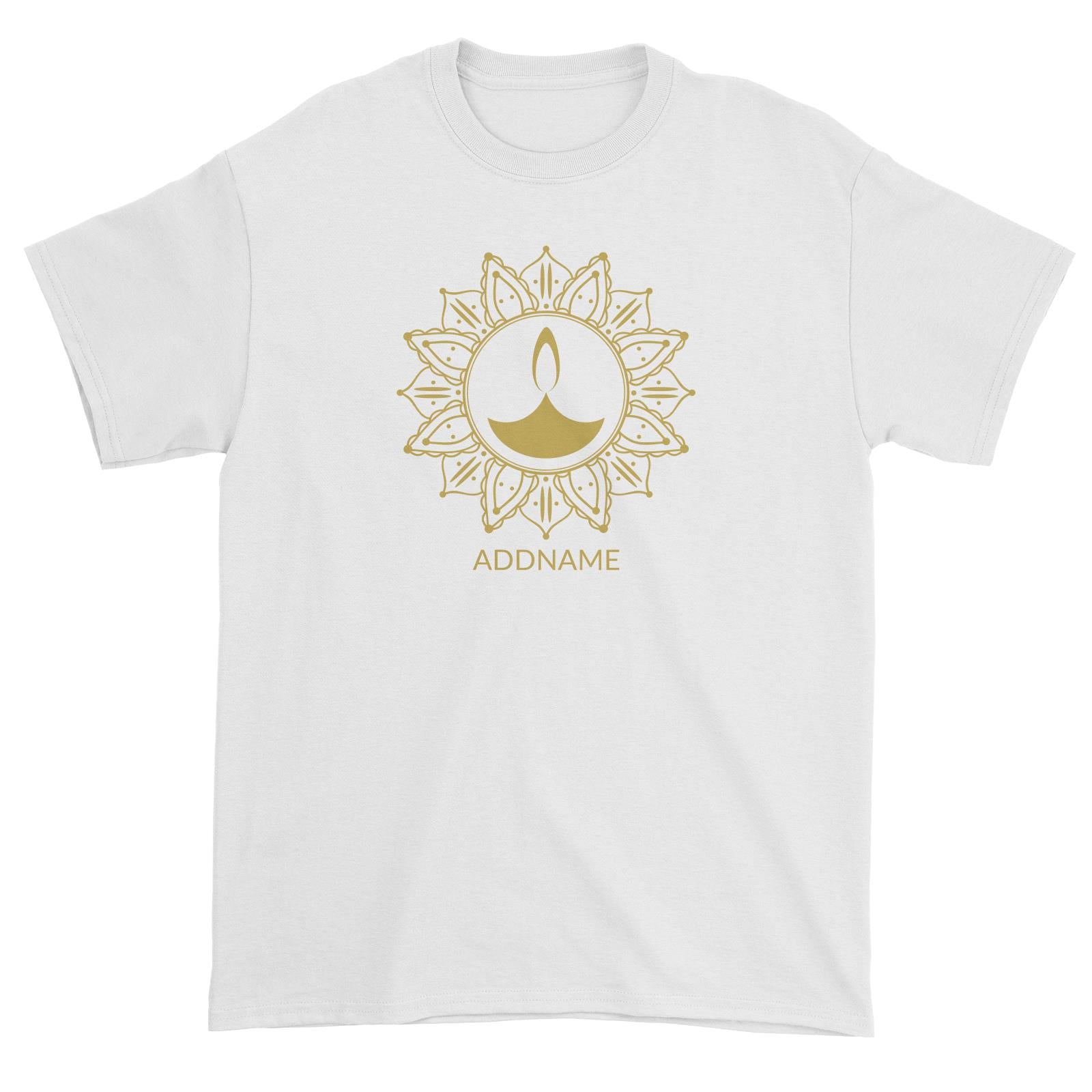 Ornamental Diyas Decorative Addname Unisex T-Shirt