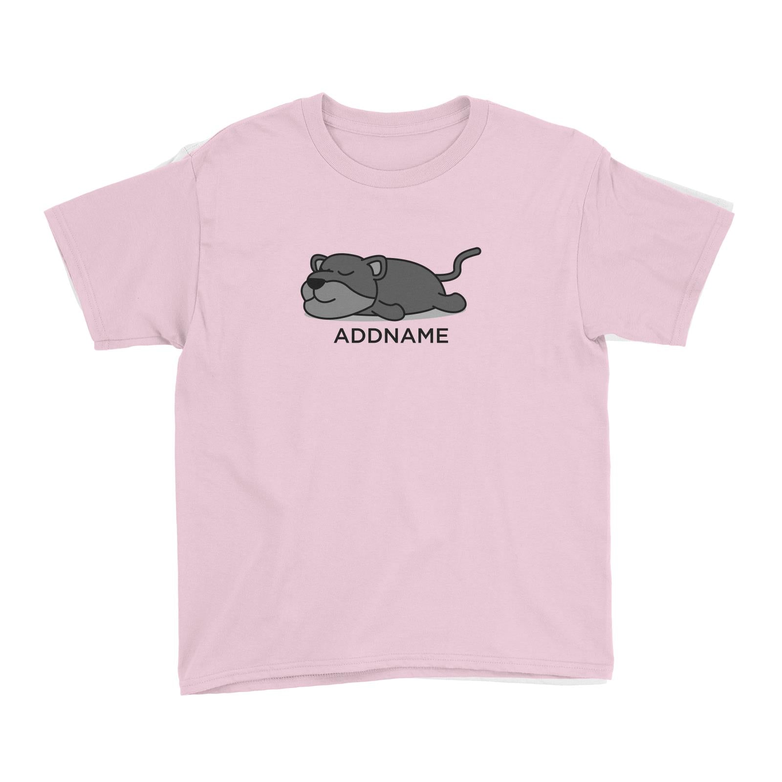 Lazy Black Panther Addname Kid's T-Shirt
