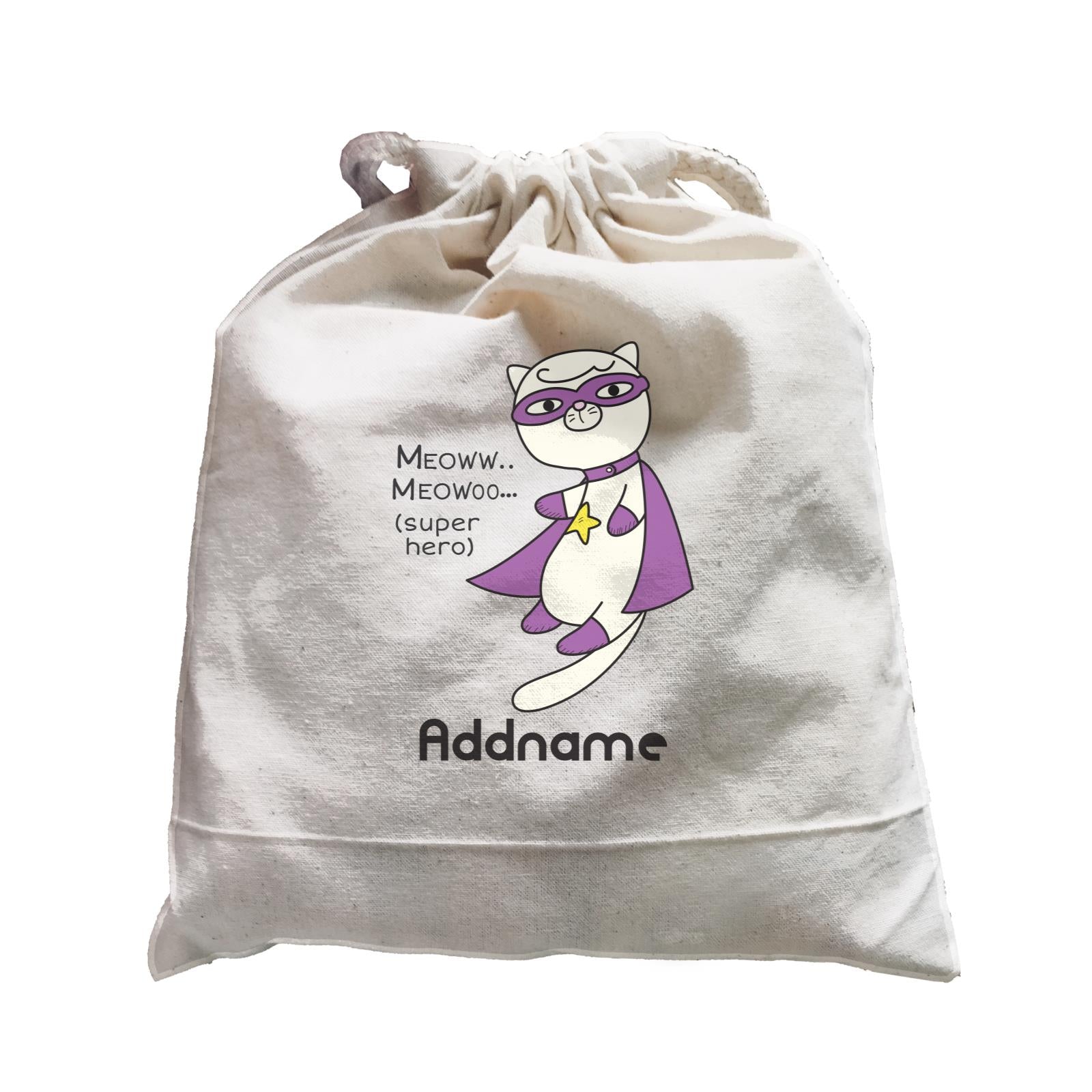 Cool Cute Animals Cats Meoww Super Hero Addname Satchel