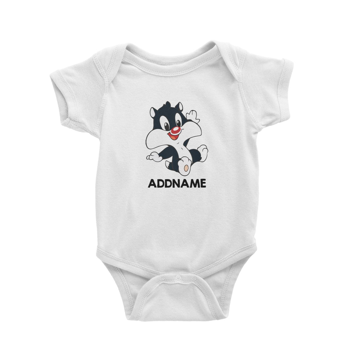 Baby Sylvester the Cat Personalised Cartoon White Baby Romper