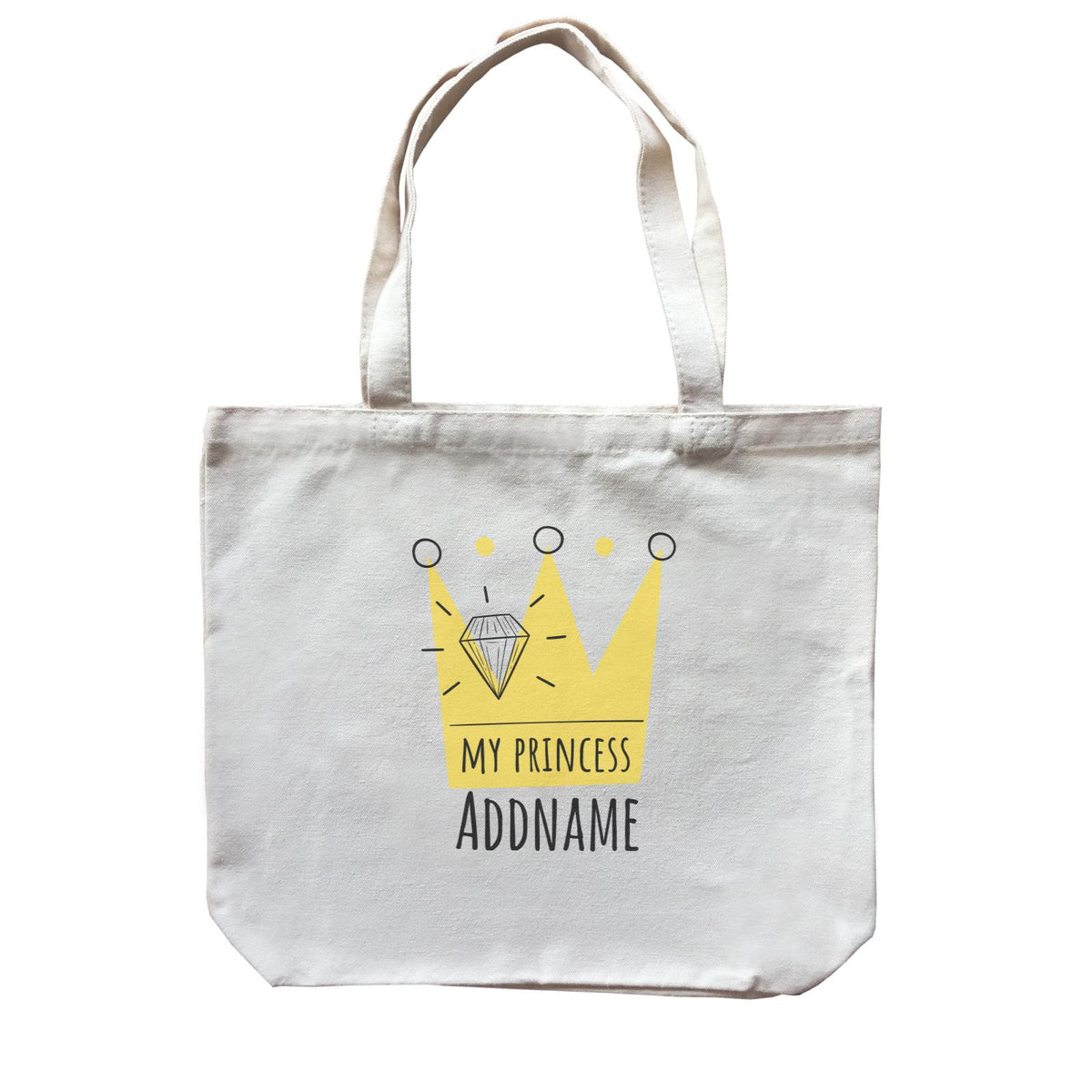 Drawn Crown My Princess Addname Canvas Bag