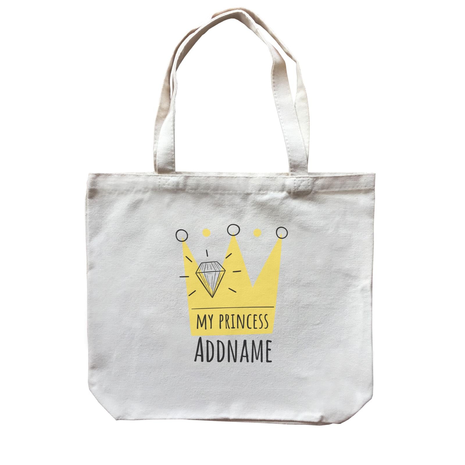 Drawn Crown My Princess Addname Canvas Bag