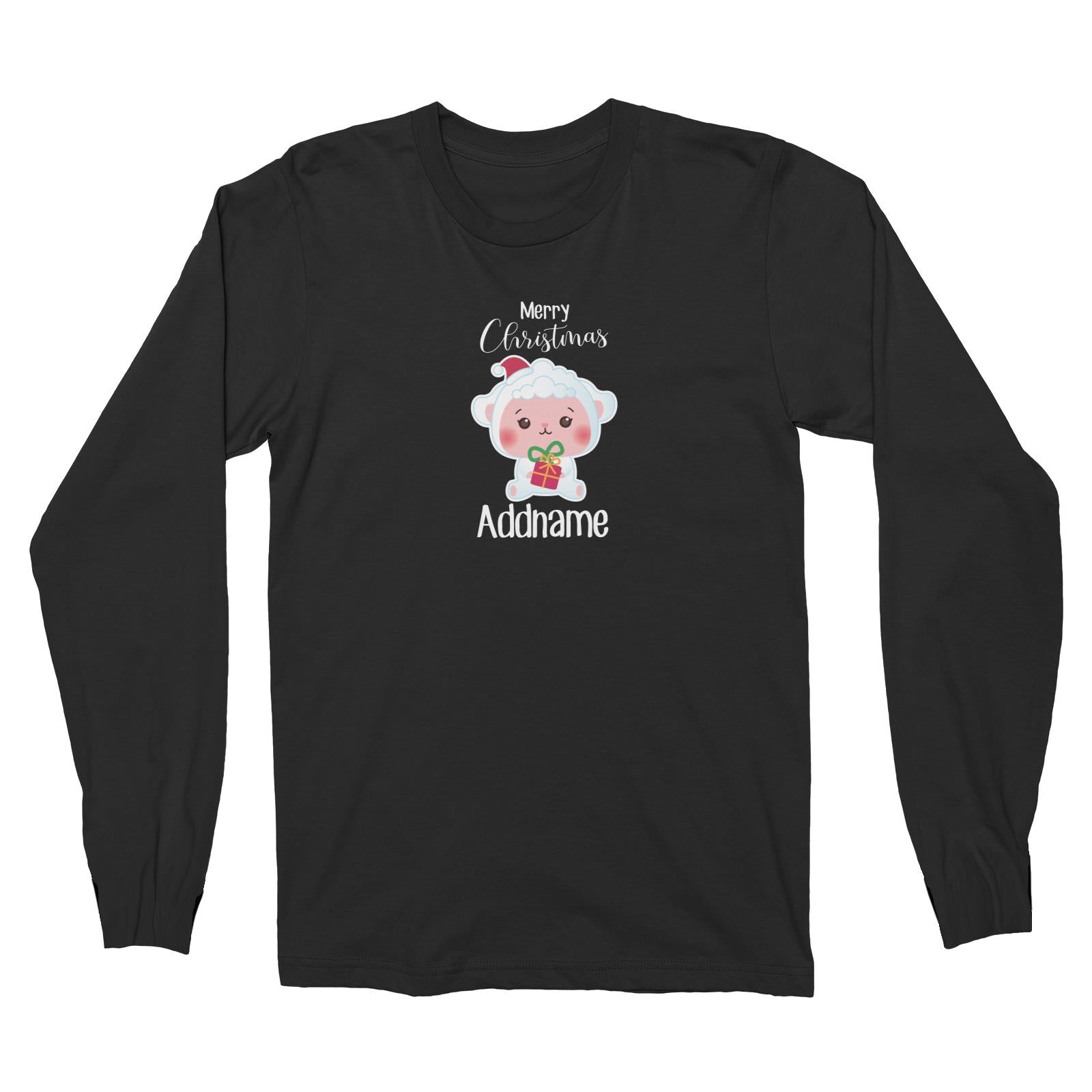 Christmas Cute Animal Series Sheep Merry Christmas Long Sleeve Unisex T-Shirt