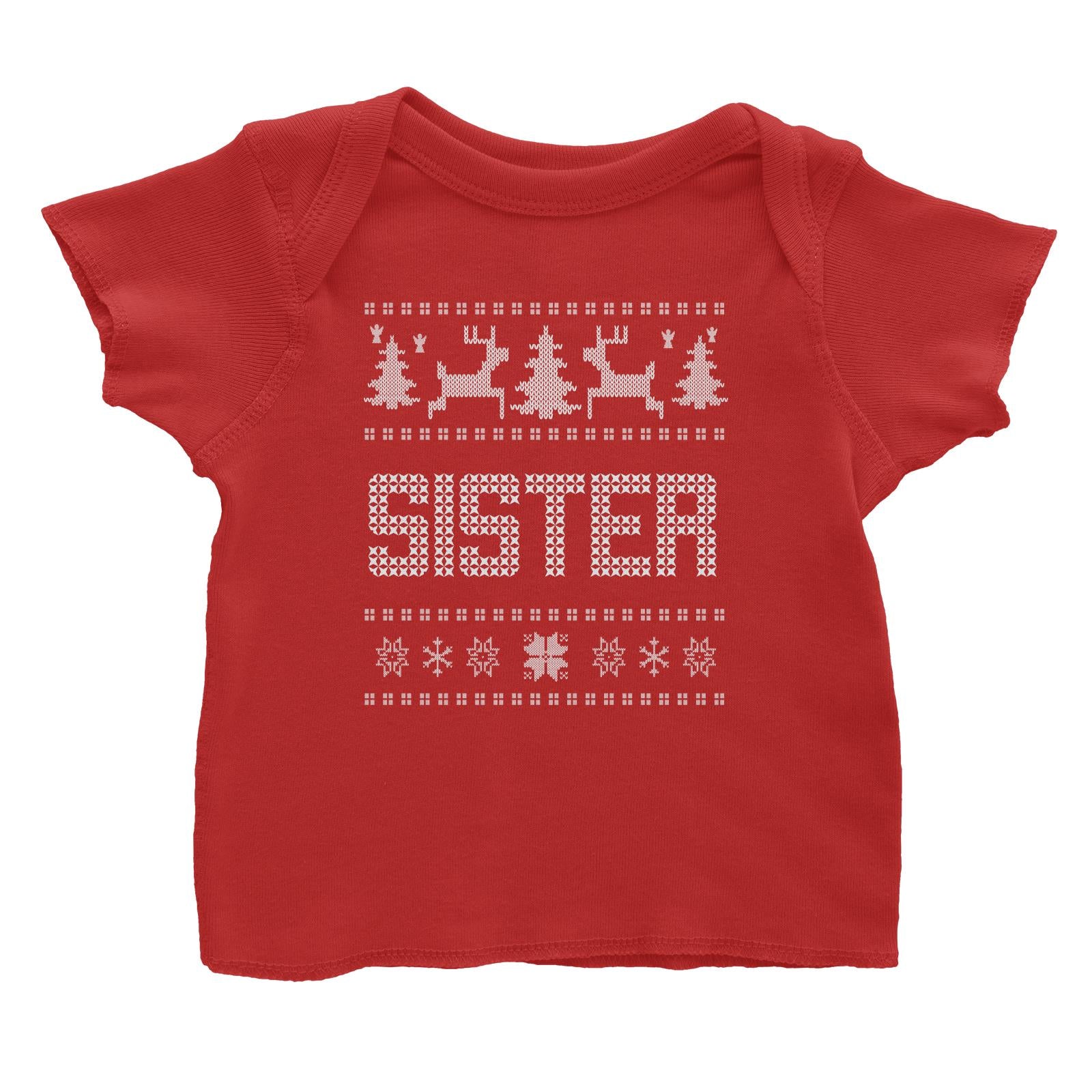 Christmas Sweater Sister Baby T-Shirt  Matching Family