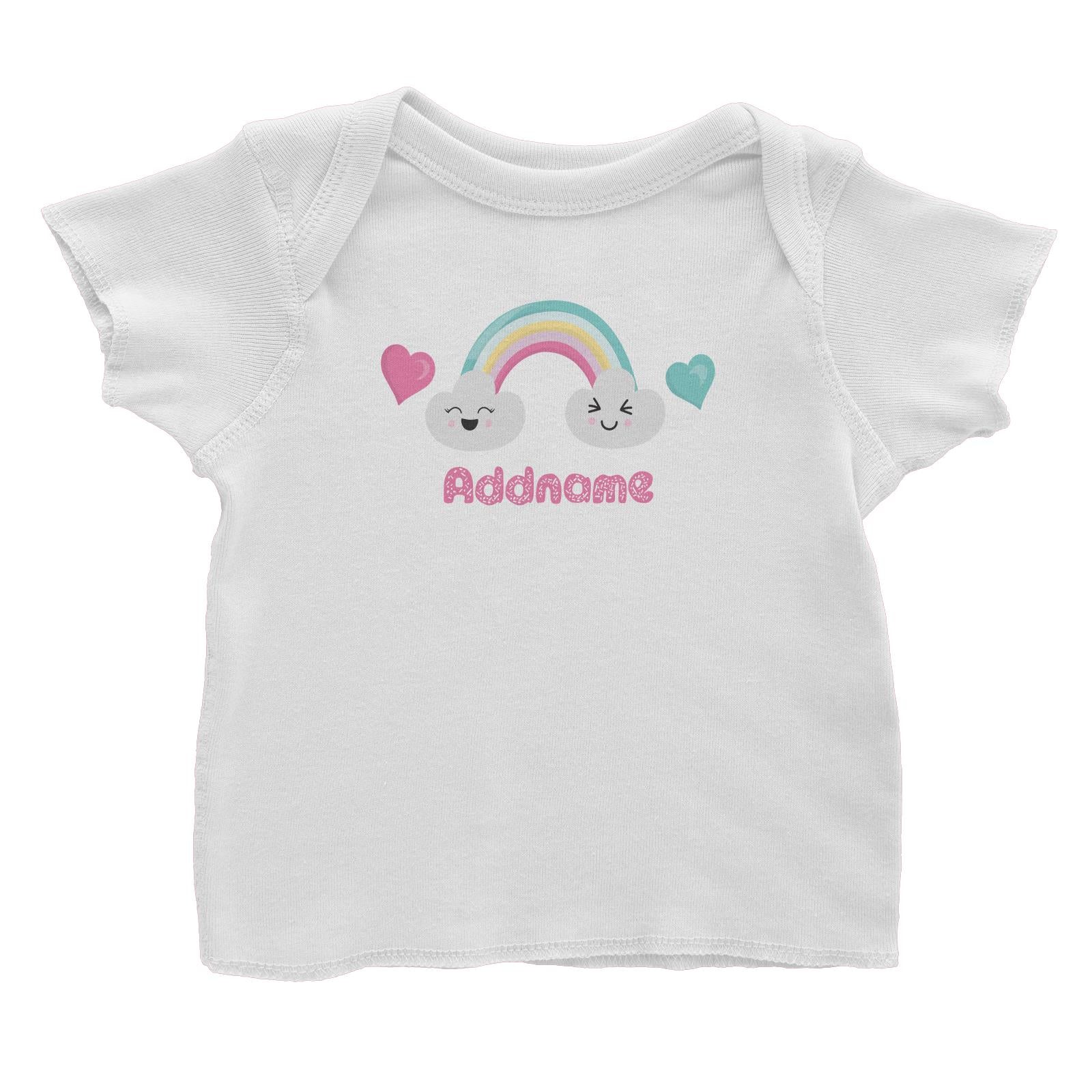 Magical Sweets Rainbow with Clouds Addname Baby T-Shirt