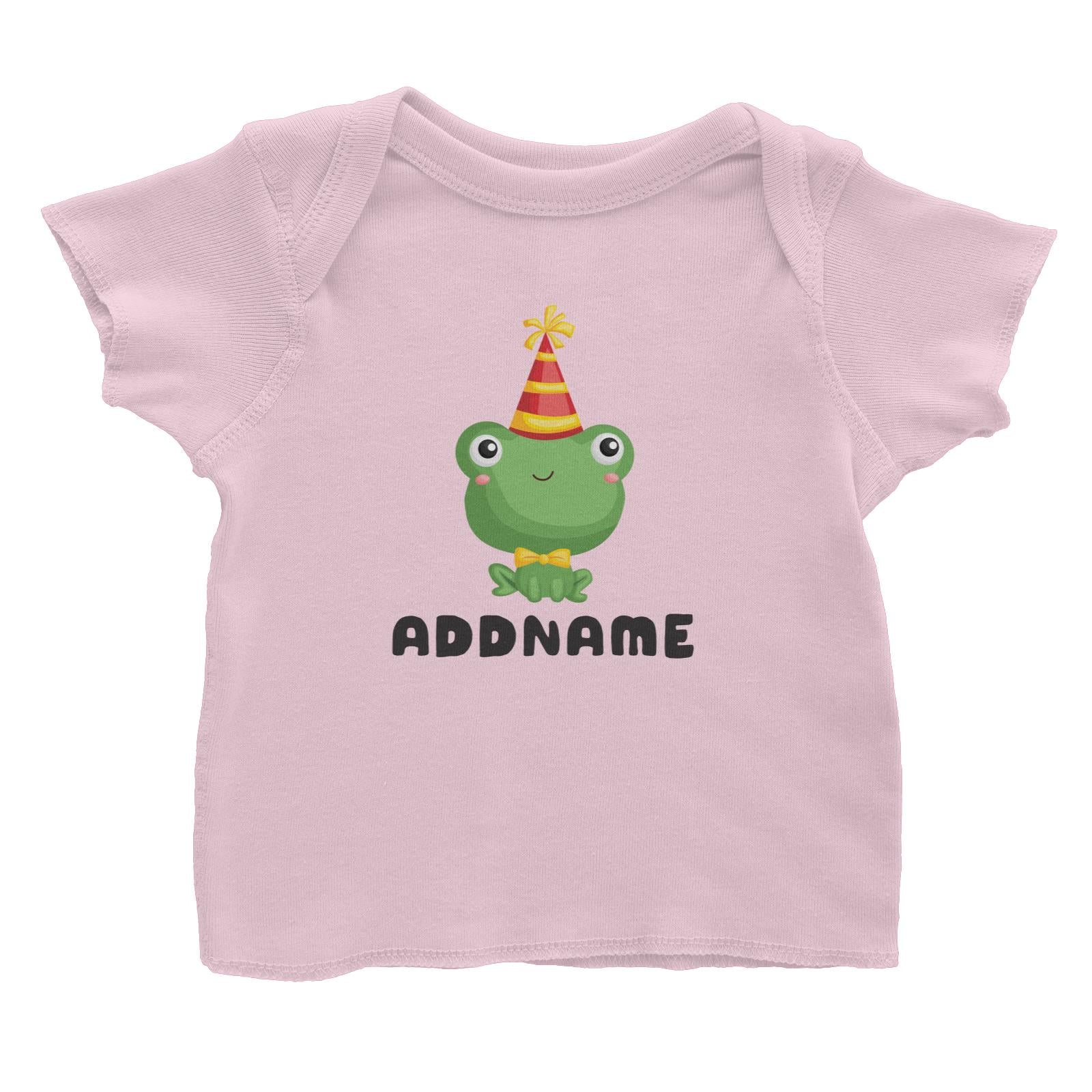 Birthday Frog Frog Wearing Party Hat Addname Baby T-Shirt