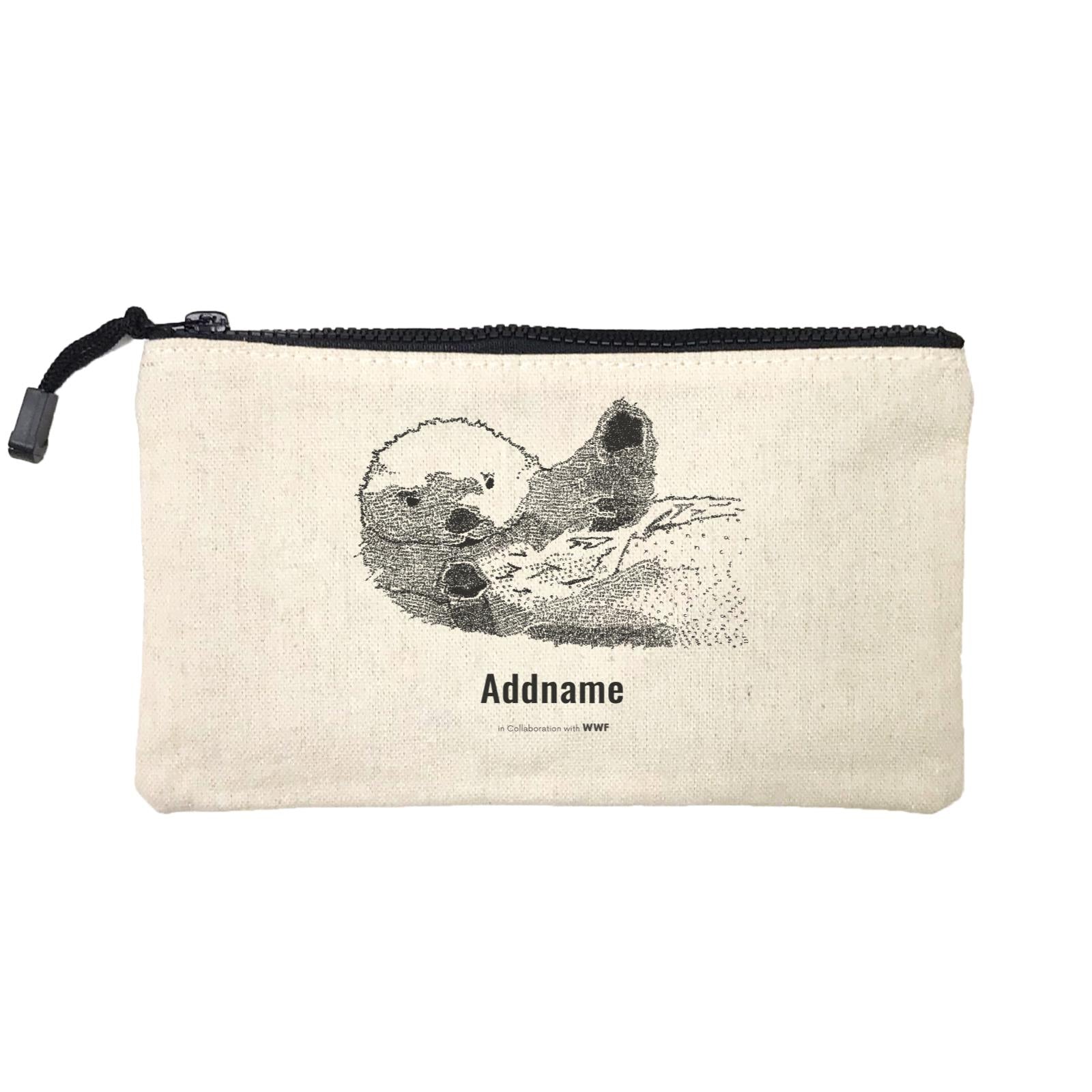 Hand Written Animals Sea Otter By ArtC Addname Mini Accessories Stationery Pouch