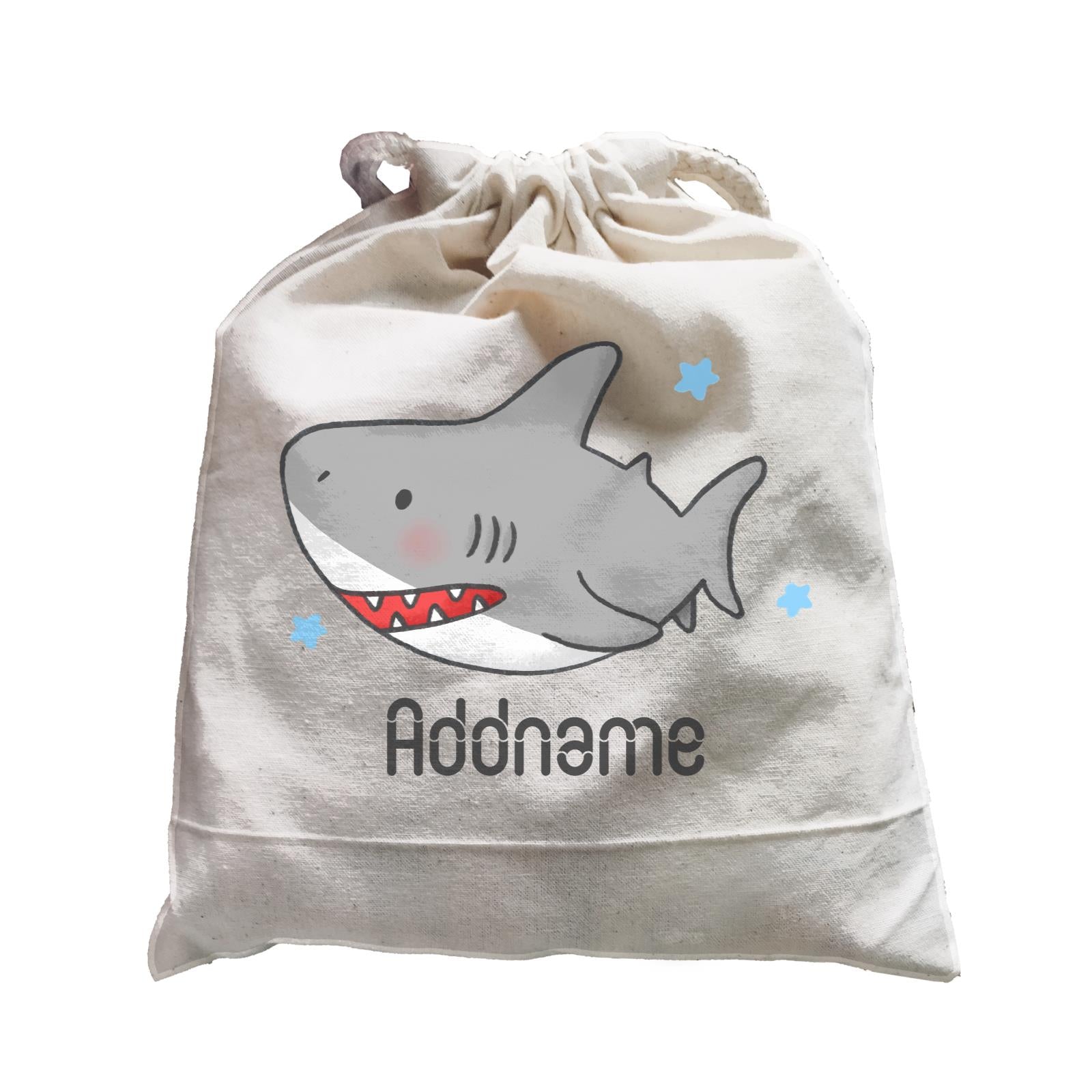 Cute Hand Drawn Style Shark Addname Satchel