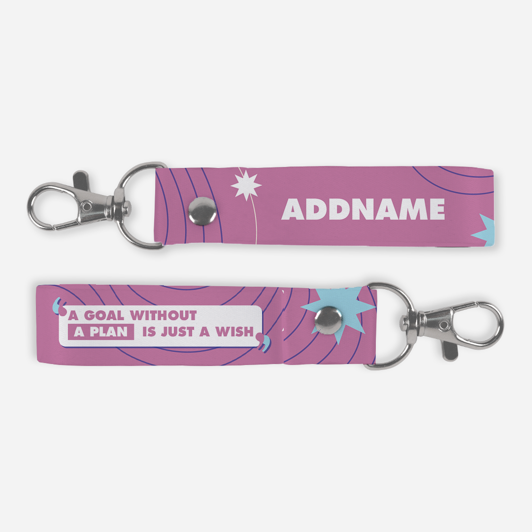 Be Confident Series Keychain Lanyard - A Goal Without a Plan Is Just A Wish - Pink